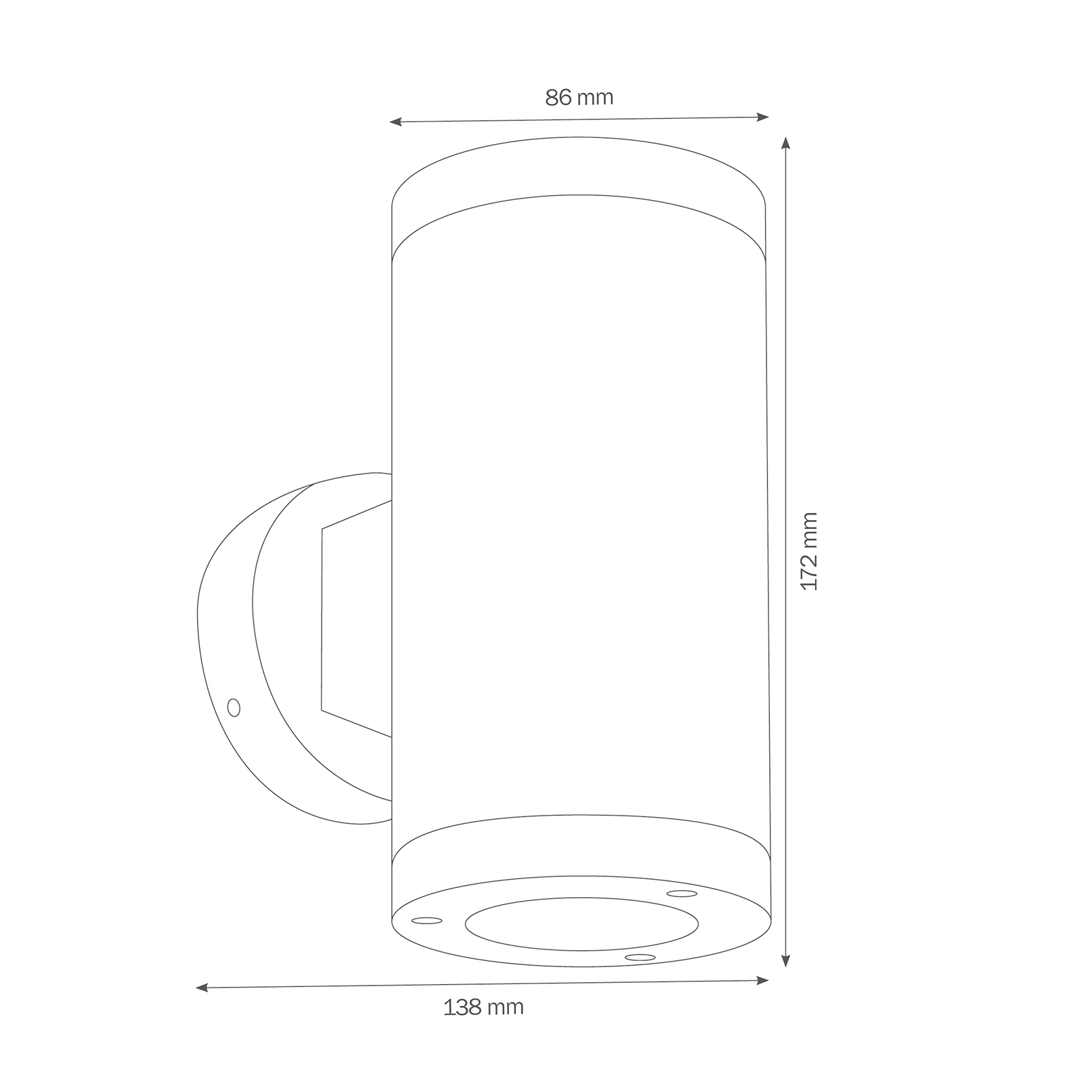 1060 outdoor wall light up/down, graphite