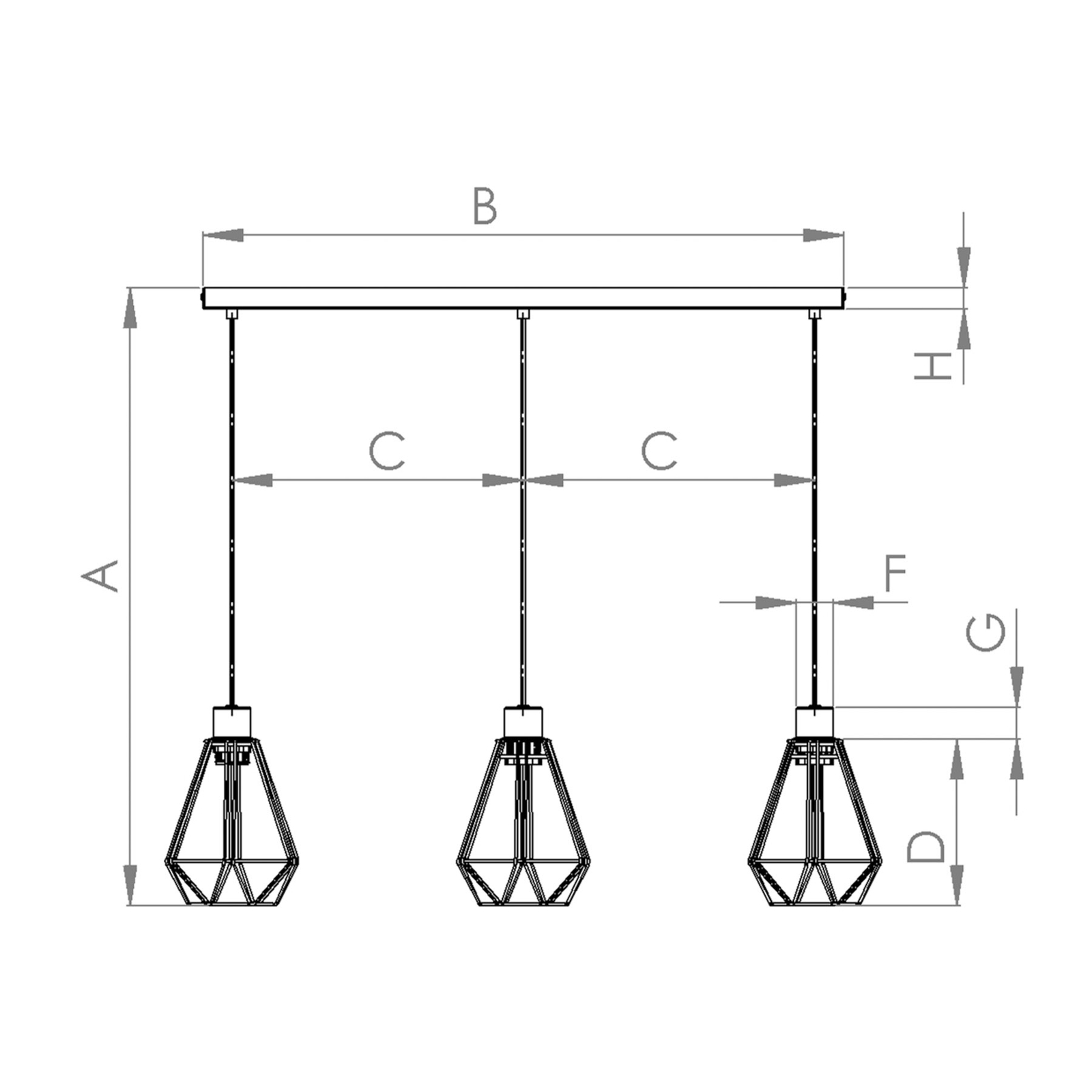 Adwickle pendant light, 3 natural yarn lampshades