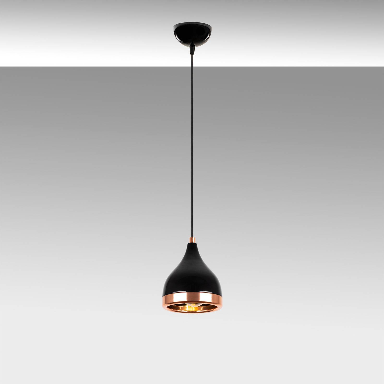 Lampa wisząca Yildo 7000 1-punktowa Ø15cm czarny/miedź