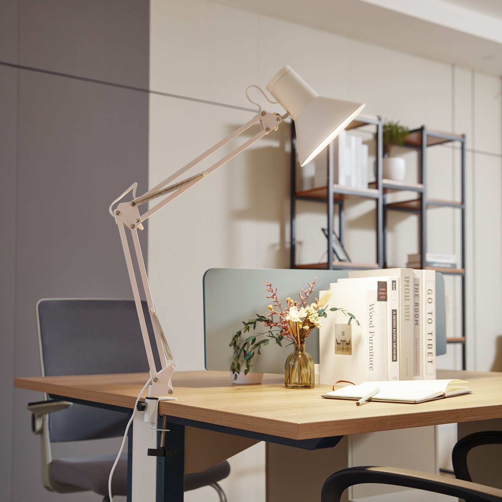 Lindby Undra Lampe à pince LED, blanc, intensité variable, réglable