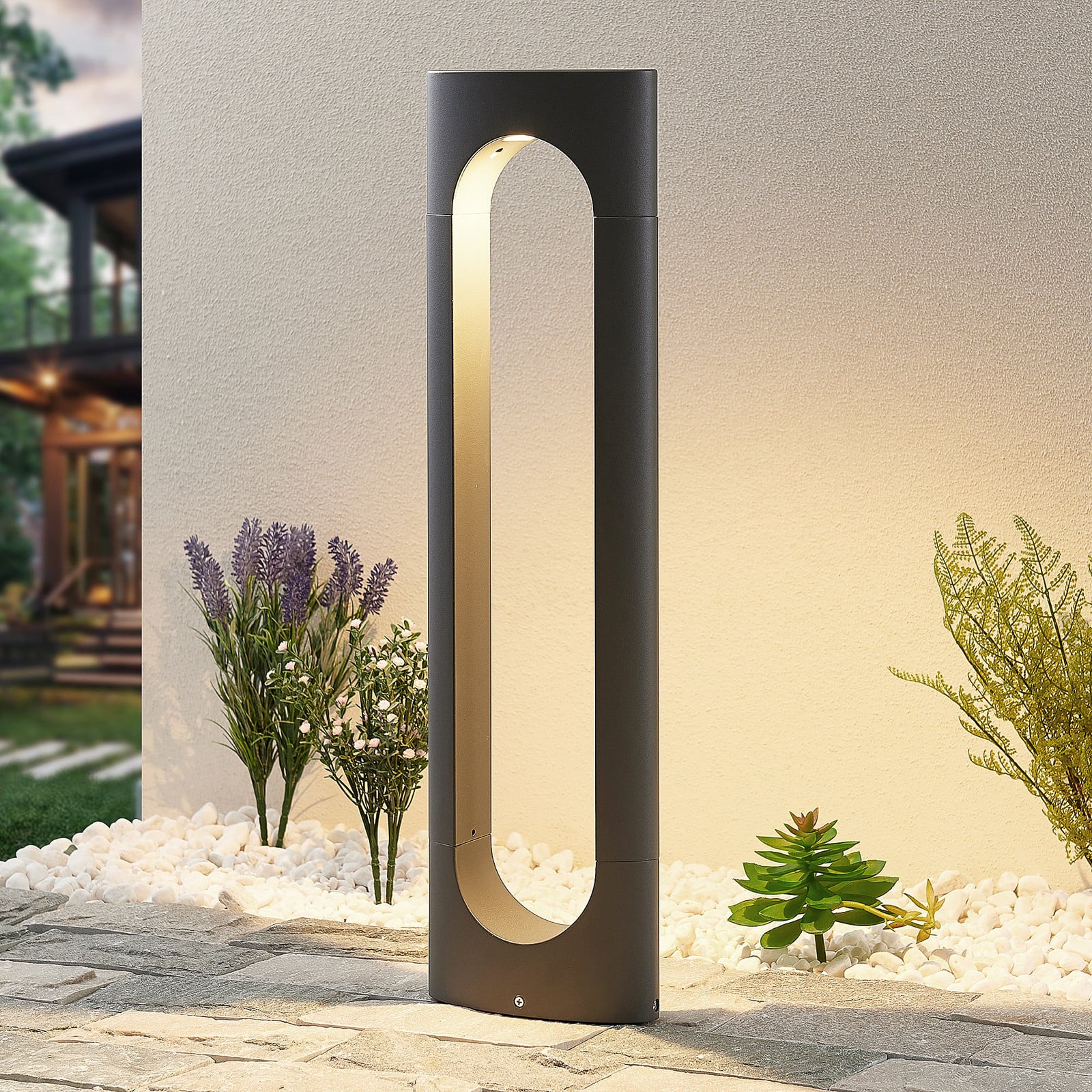 Lucande Fenti bornă luminoasă LED 65 cm - modern - gri închis - Metal