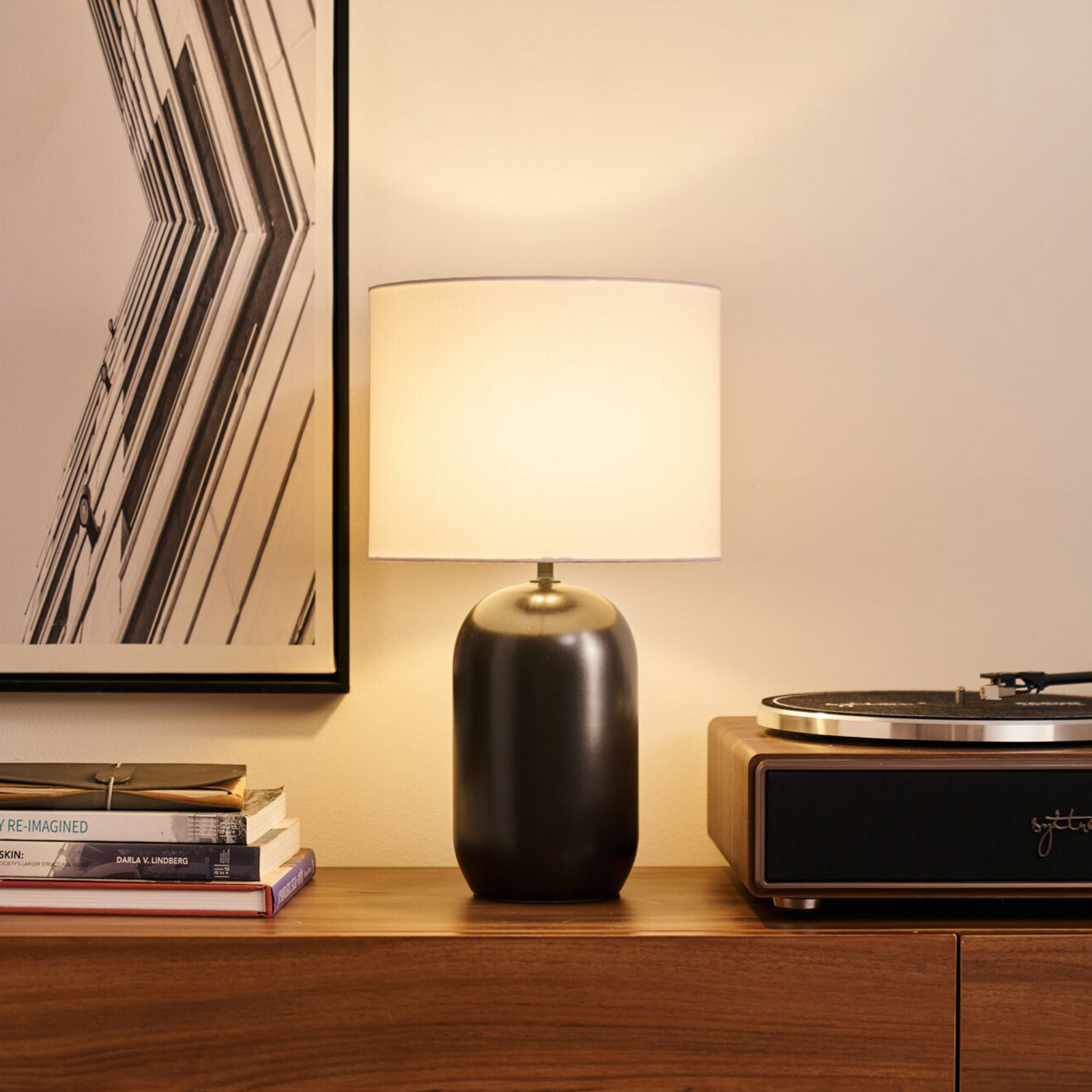 Pauleen tafellamp MYSTIC SHINE, wit/zwart, hoogte 30 cm