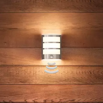 halbrund, LED-Außenwandlampe Dodd, edelstahl