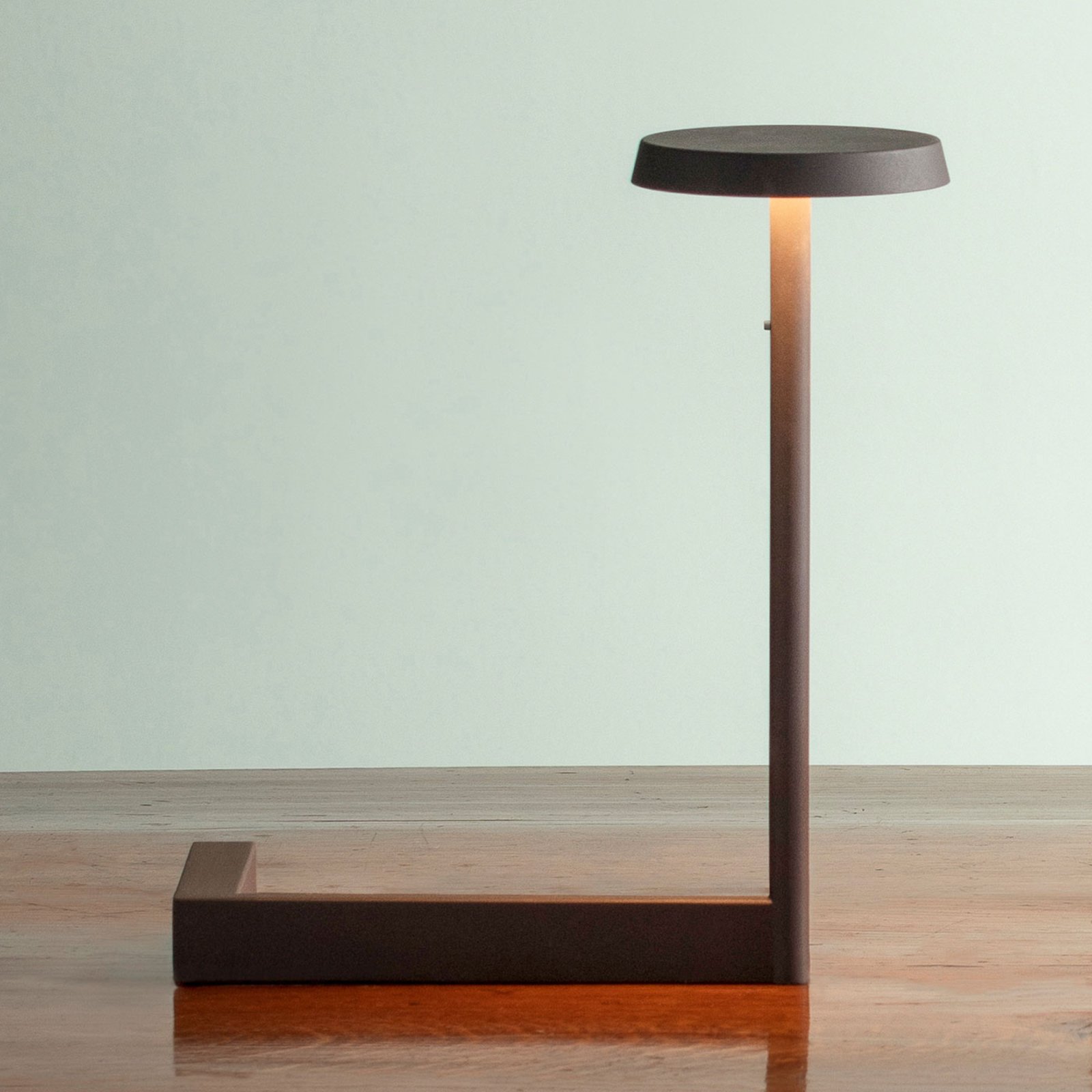 Vibia Flat lámpara de mesa LED altura 30 cm negro