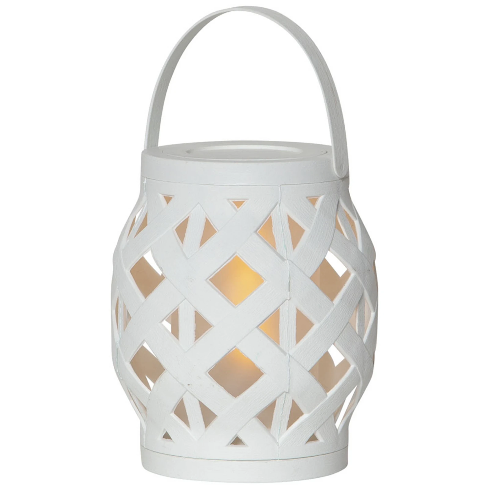 LED lantaarn Flame Lantern, wit, hoogte 16 cm