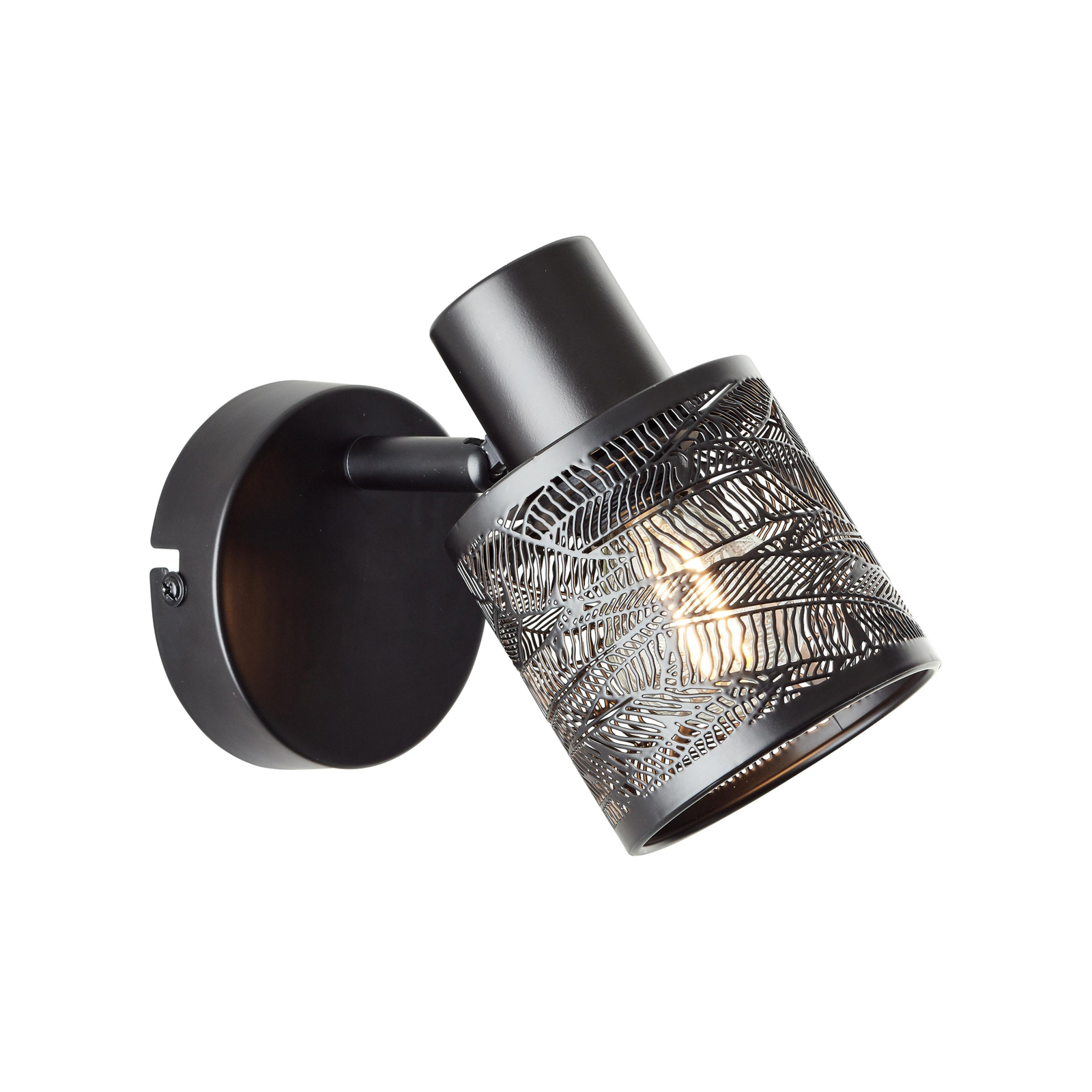 Reflektor ścienny Bano, szerokość 13,5 cm, czarny matowy, metalowy