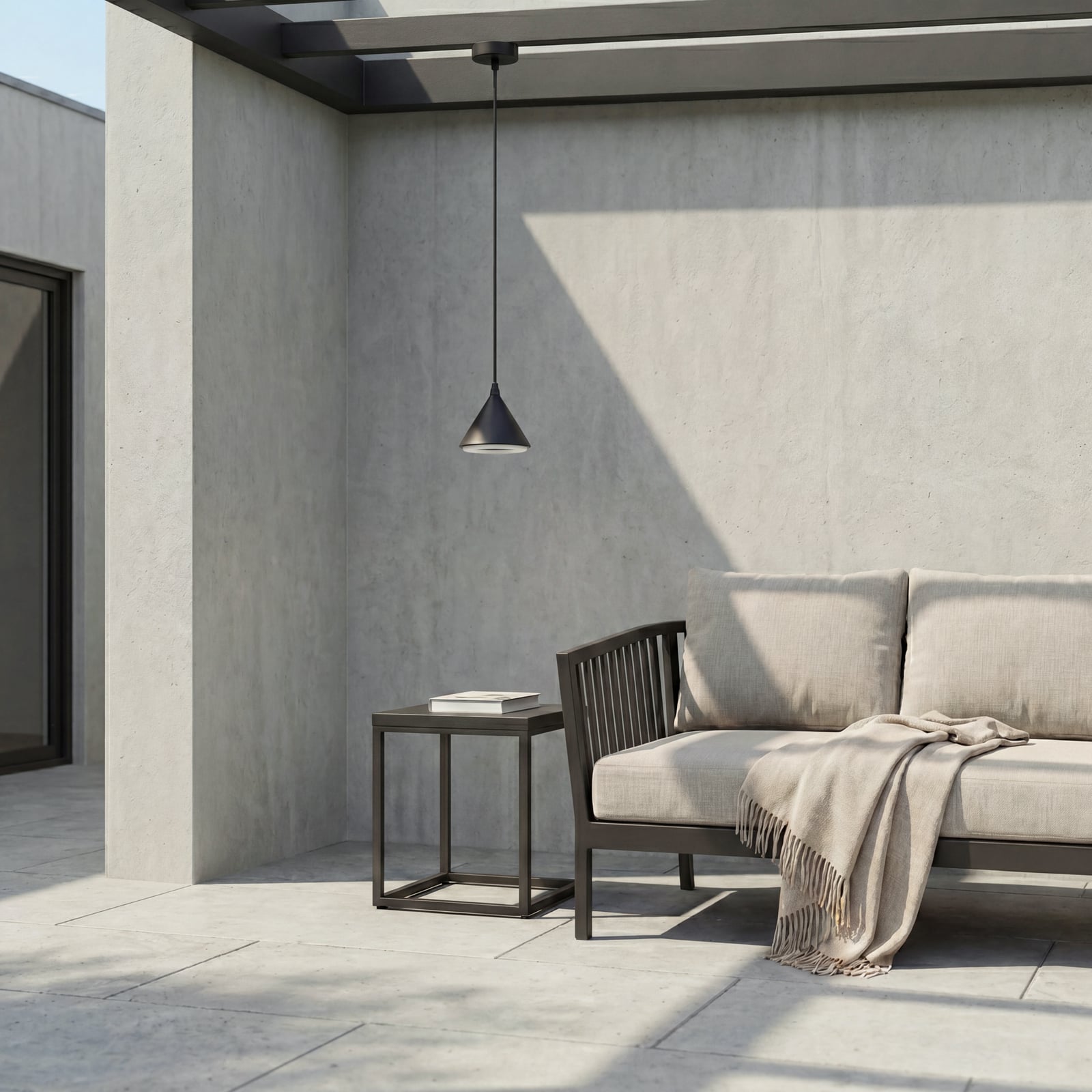 Lindby LED висяща лампа за външно осветление Soran, Ø 15 см, черна, IP44