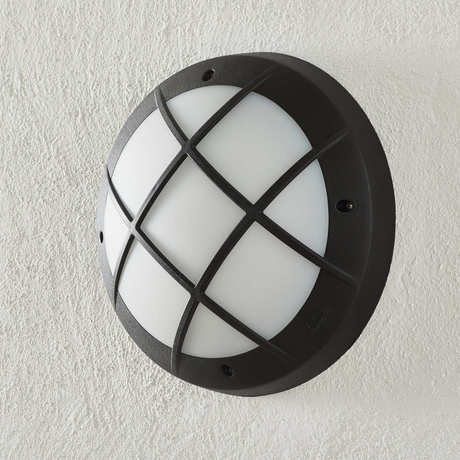 Fumagalli Gelmi-GR wall light GX53 black opal, 3,000 K, polyresin, polycarbonate, GX53, 11 W, energy efficiency: A+