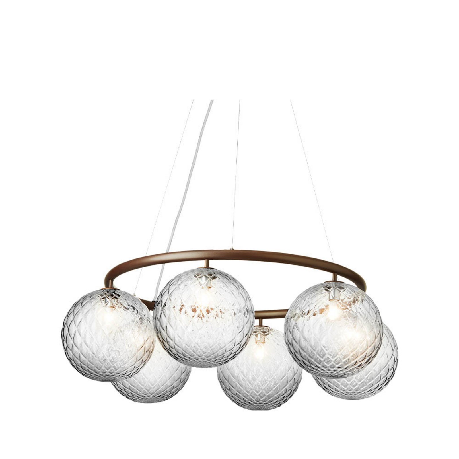 Miira 6 Circular Chandelier Bronce Oscuro/Esfera Transparentes - Nuura