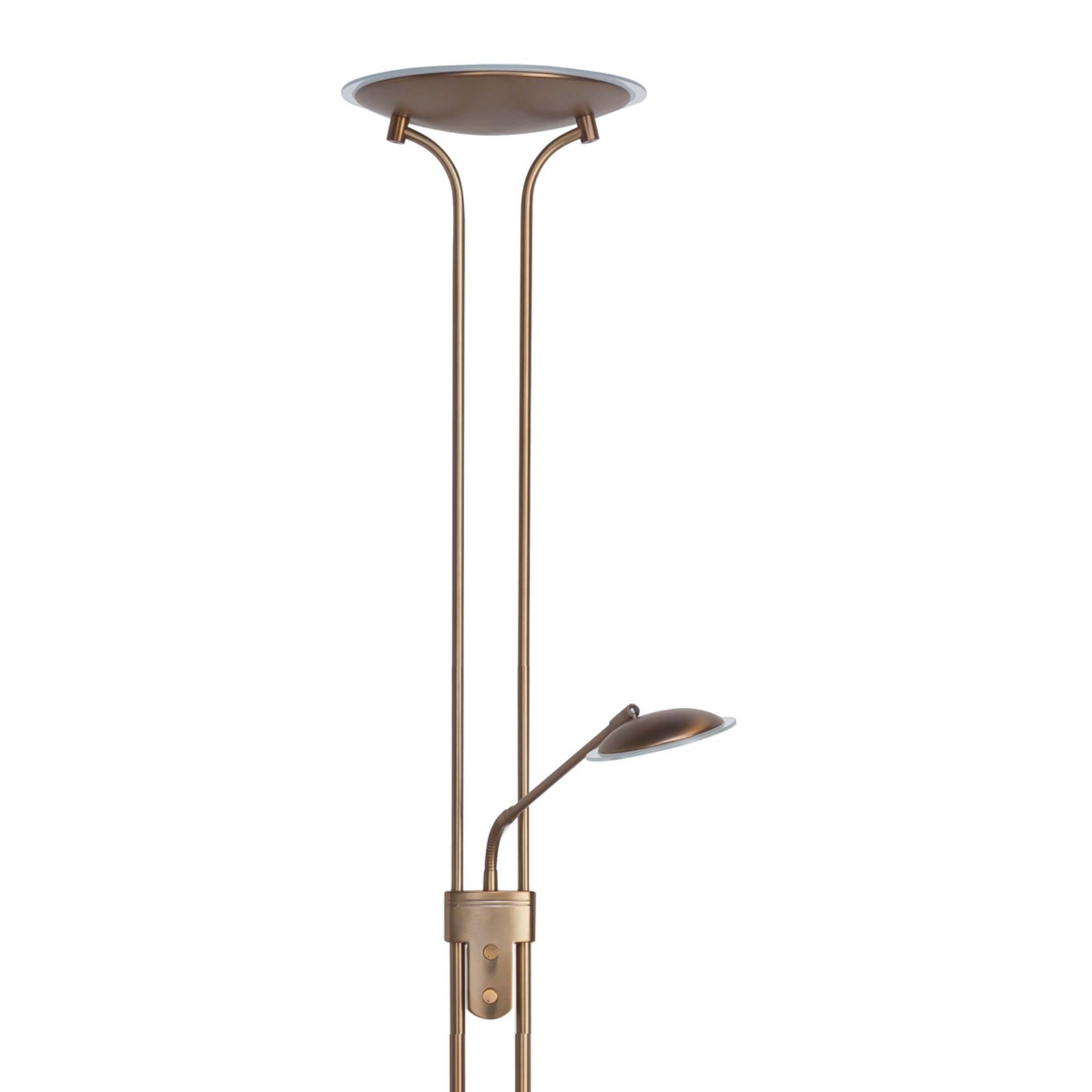 Graceful LED uplighter Lunera with reading lamp