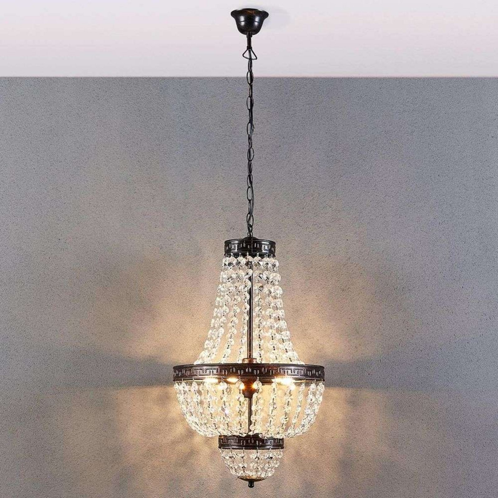 Jorve Chandelier Crystal/Antique - Lindby