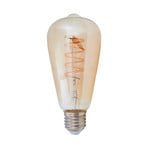 E27 LED-Rustika Curved Line 4W, 1.800K, ambre