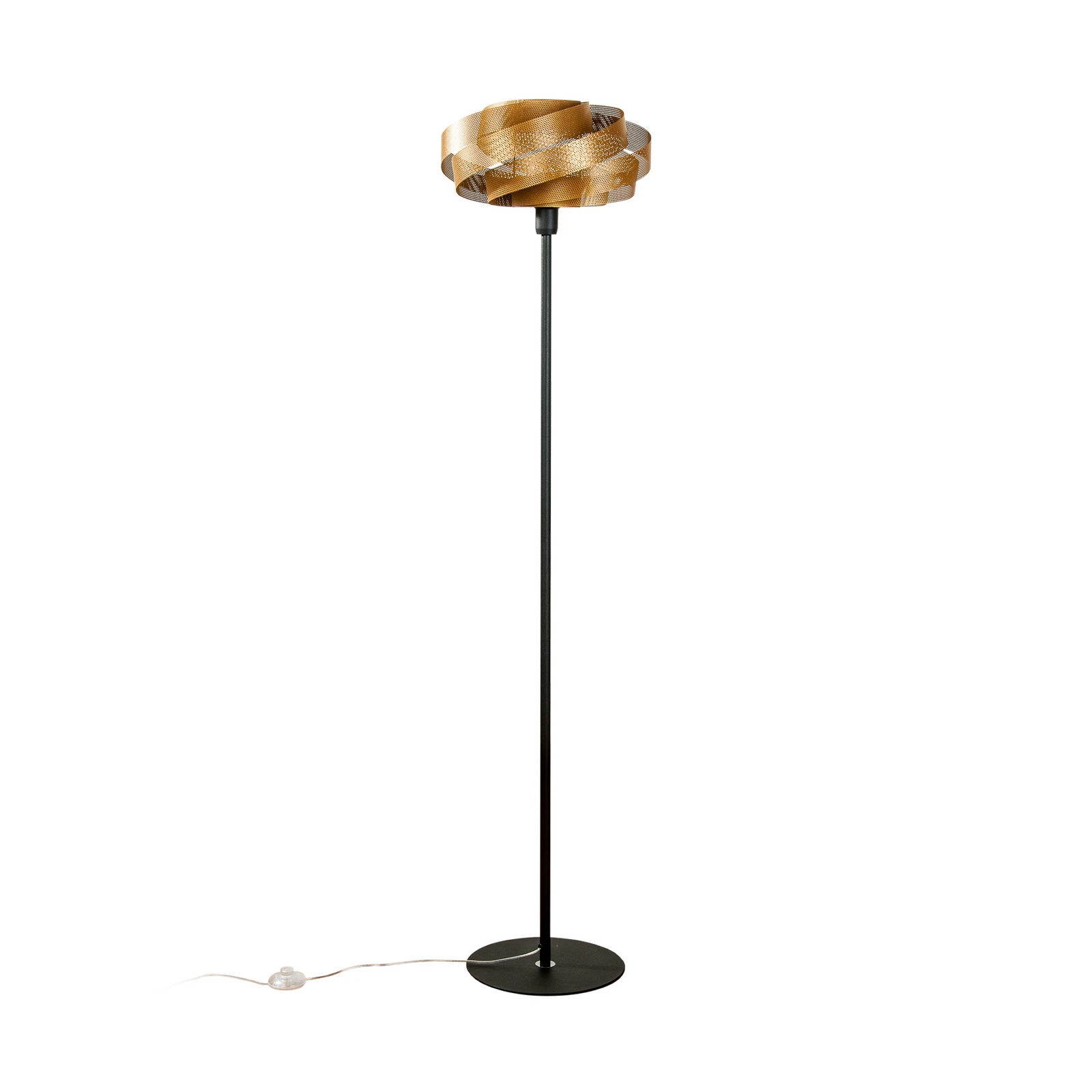 Stojací lampa Vento, černá/zlatá, kov, Ø 40 cm, E27