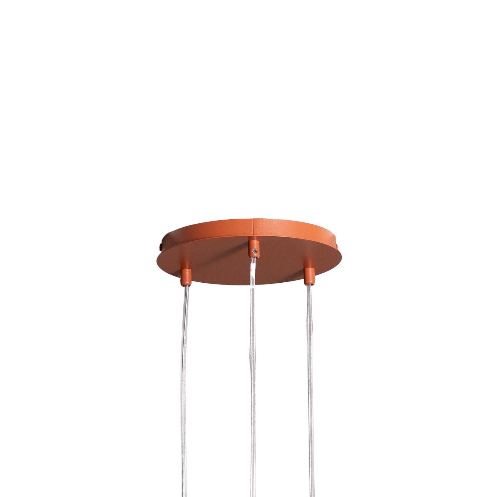 Rif 3 pendant light, brick red, round, 3-bulb, Ø 33 cm
