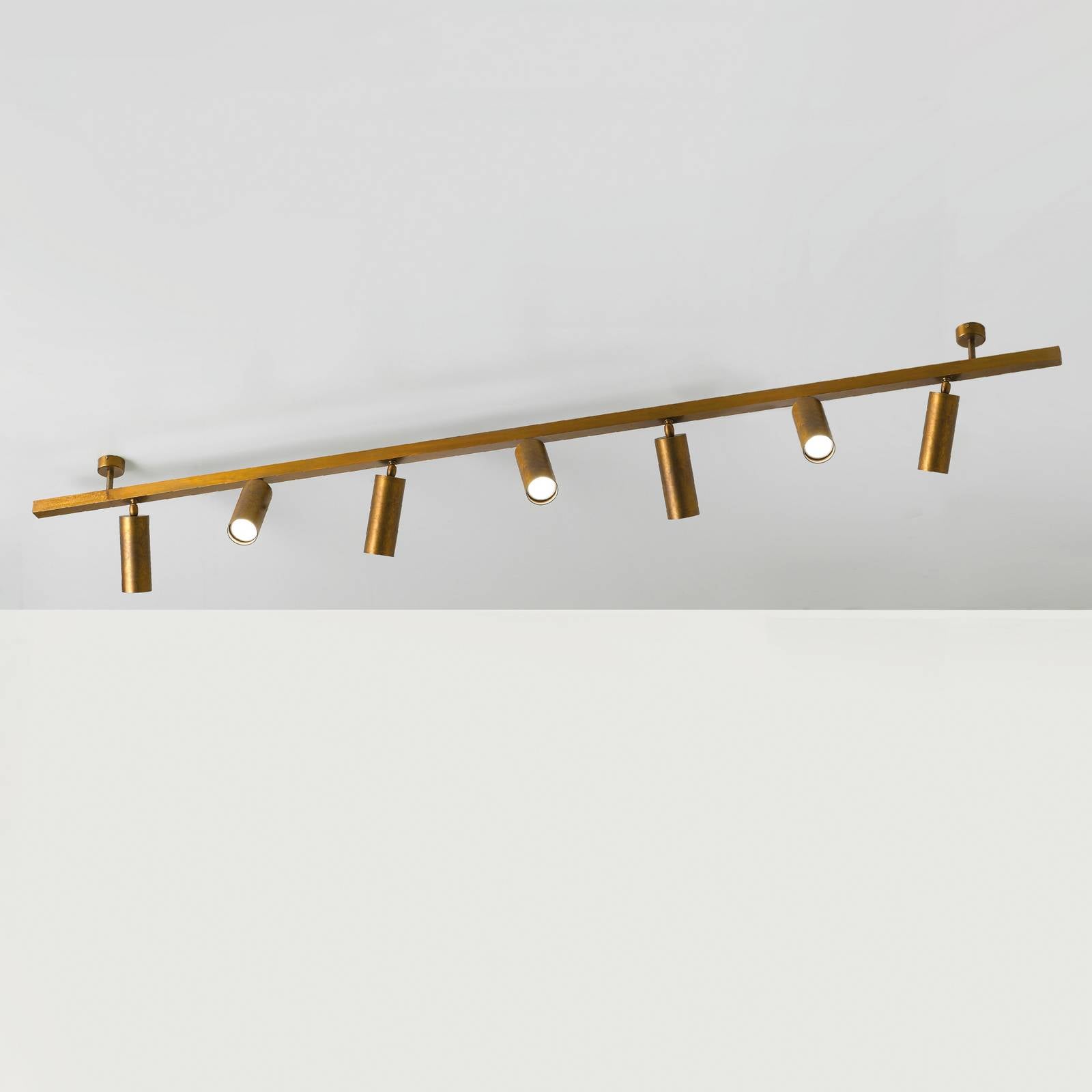 Cremasco Plafonnier 7536, laiton bruni, à 7 lampes, GU10
