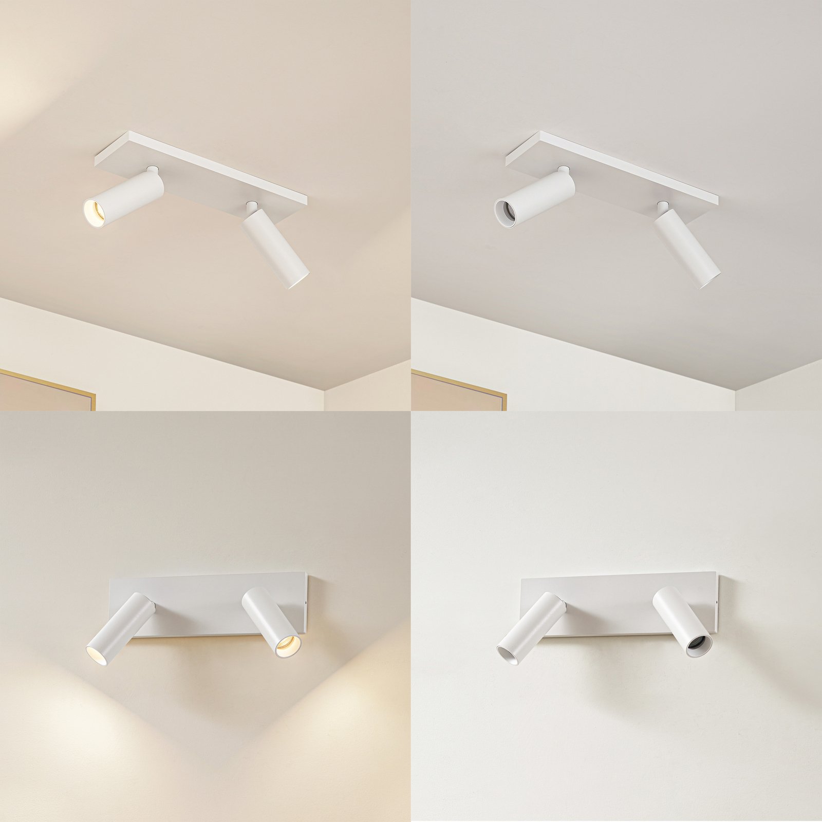 Arcchio Brinja Slim ceiling spotlight, white, 2-bulb, GU10 MR11