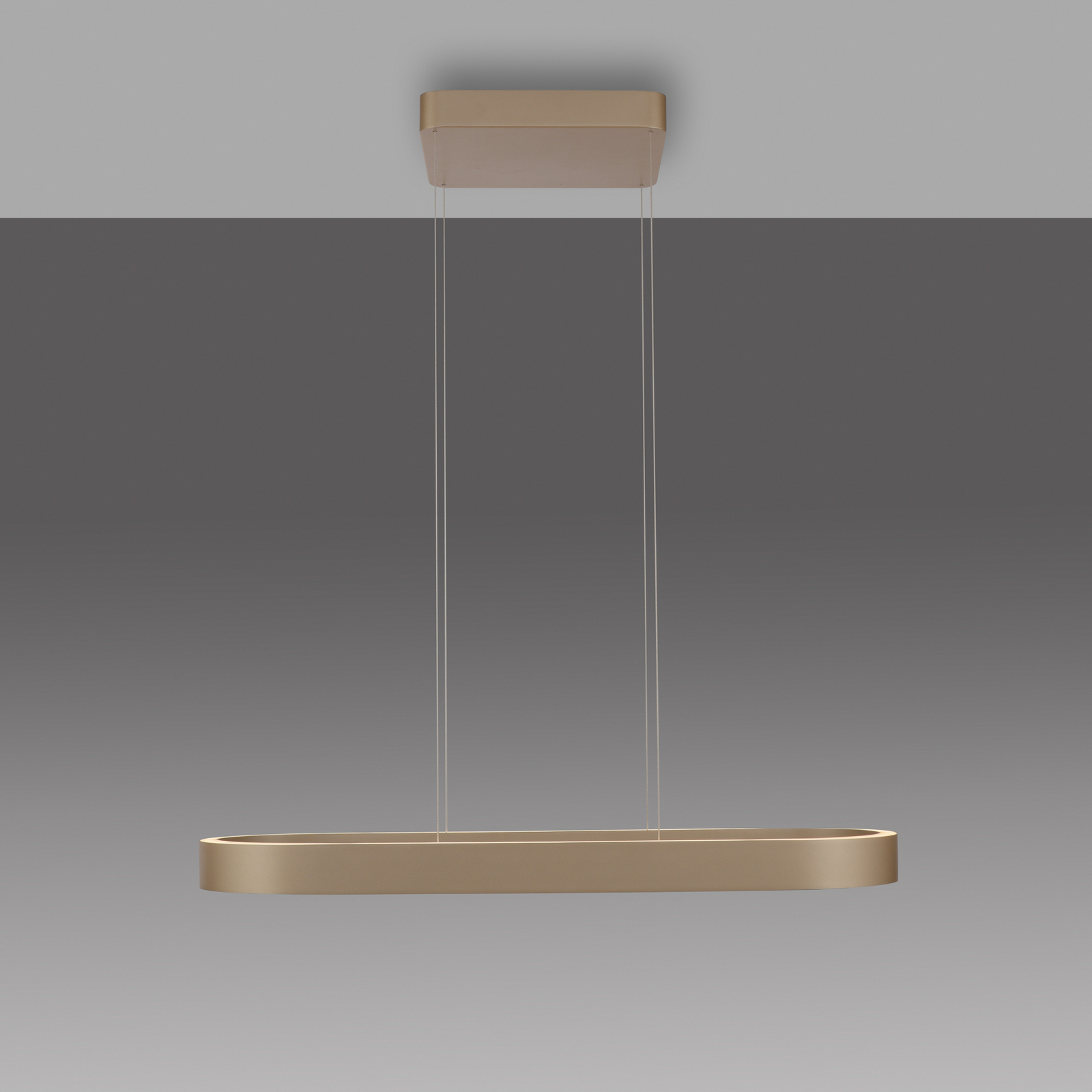 Lámpara colgante LED Q-Stretto de Paul Neuhaus, bronce, 86,8 cm