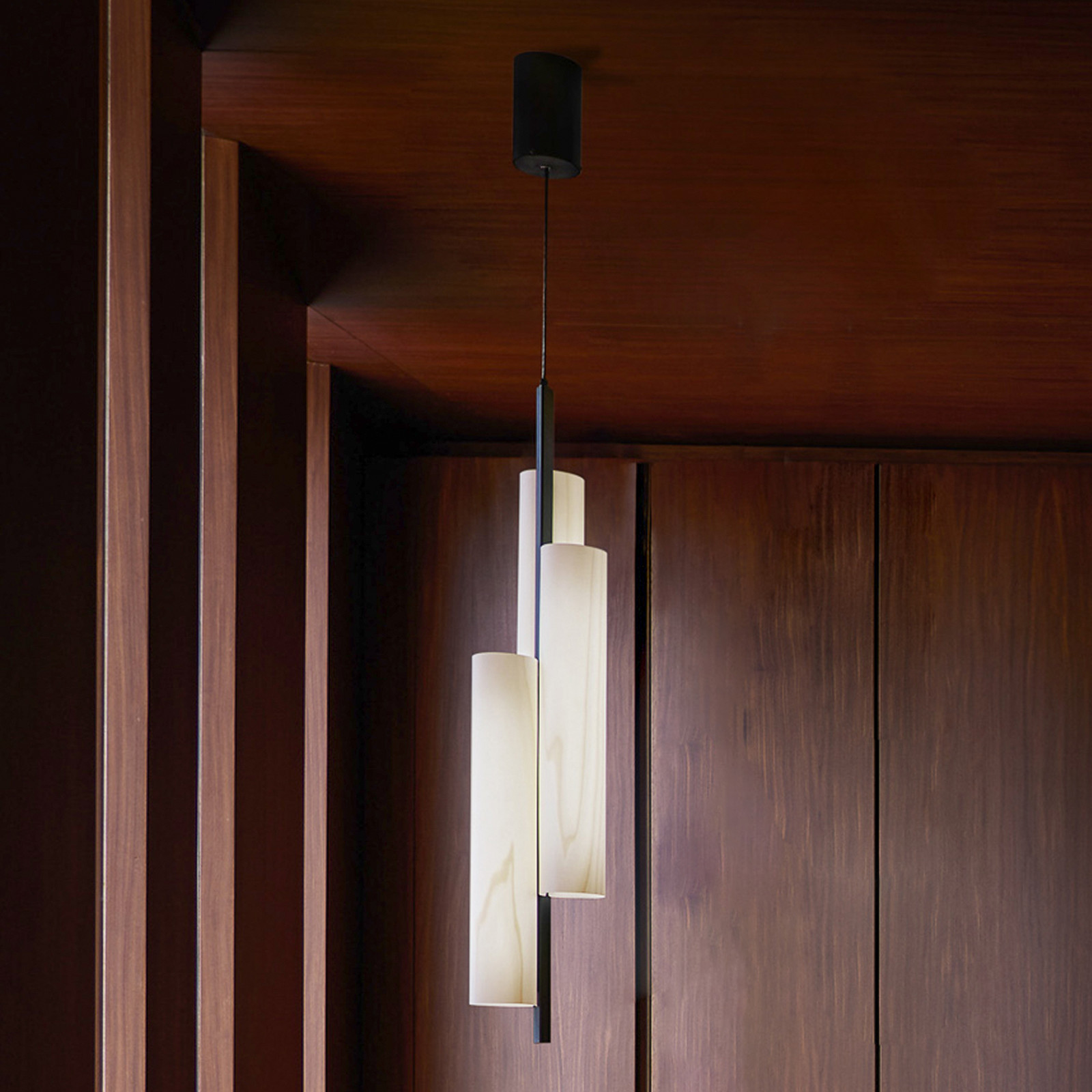 LZF LAMPS LZF Black Note Triplet pendul negru/fildeș - Camera de zi / sufragerie - design - fildeș negru - Lemn