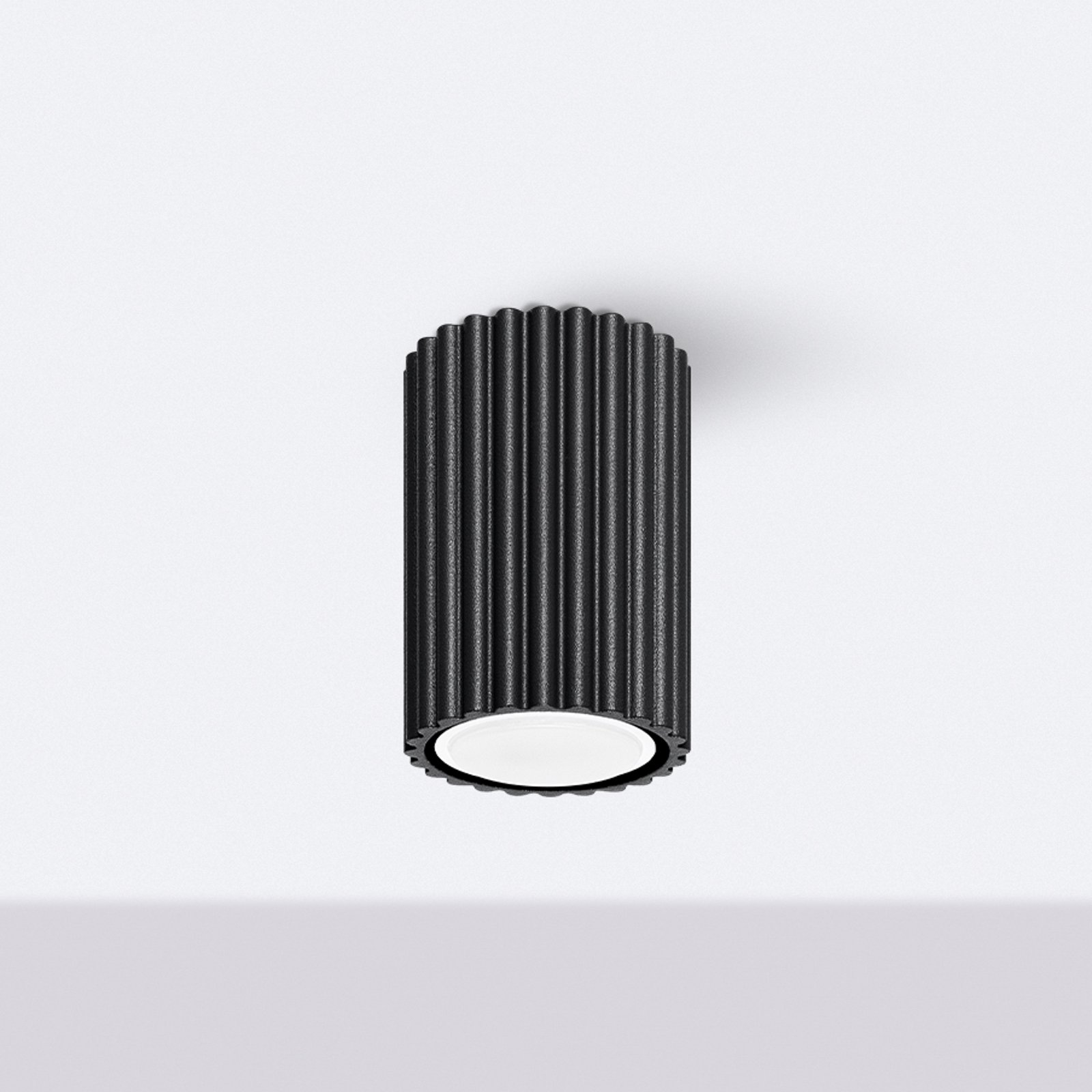 Deckenleuchte Karbon, schwarz, Höhe 10 cm, Aluminium