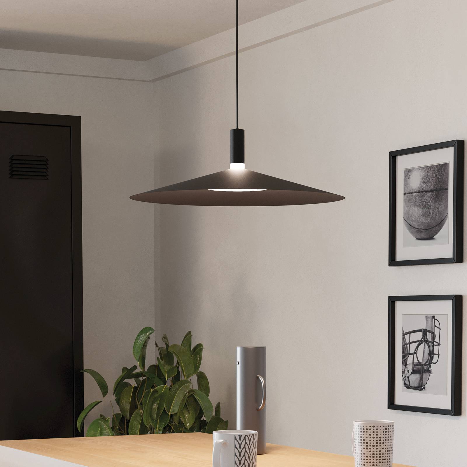 EGLO Suspension LED intelligente Conomavilla-Z, noir, Ø 45 cm CCT RVB