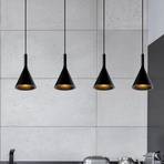 Hanging light Gipsy. black, plaster, 4-bulb