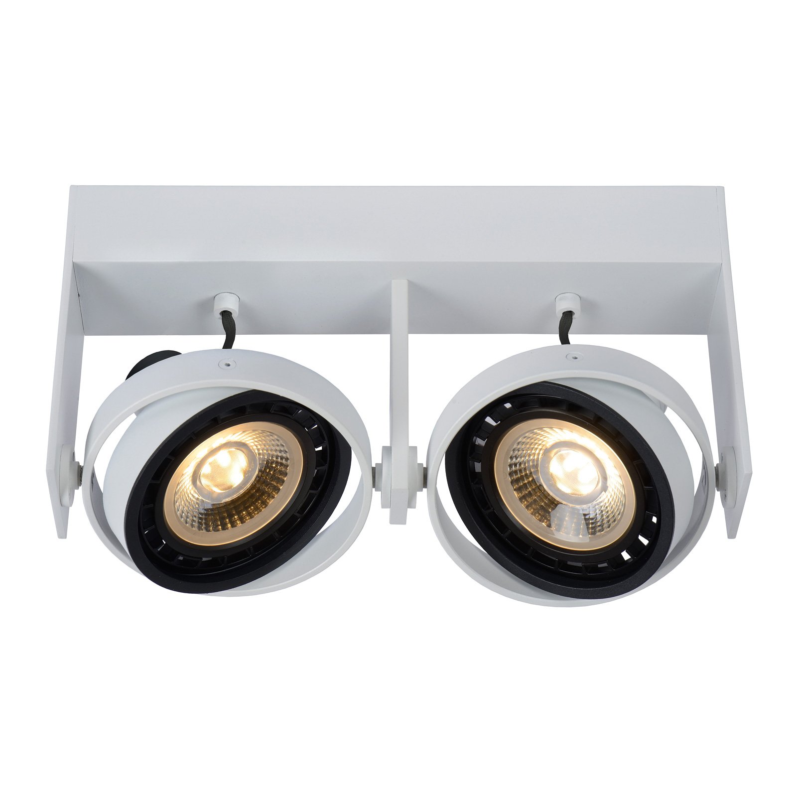 Lucide Griffon LED-takspot hvit, 2 lyskilder - dimbar - moderne spotter i tak - takspot Stue / spisestue - aluminium