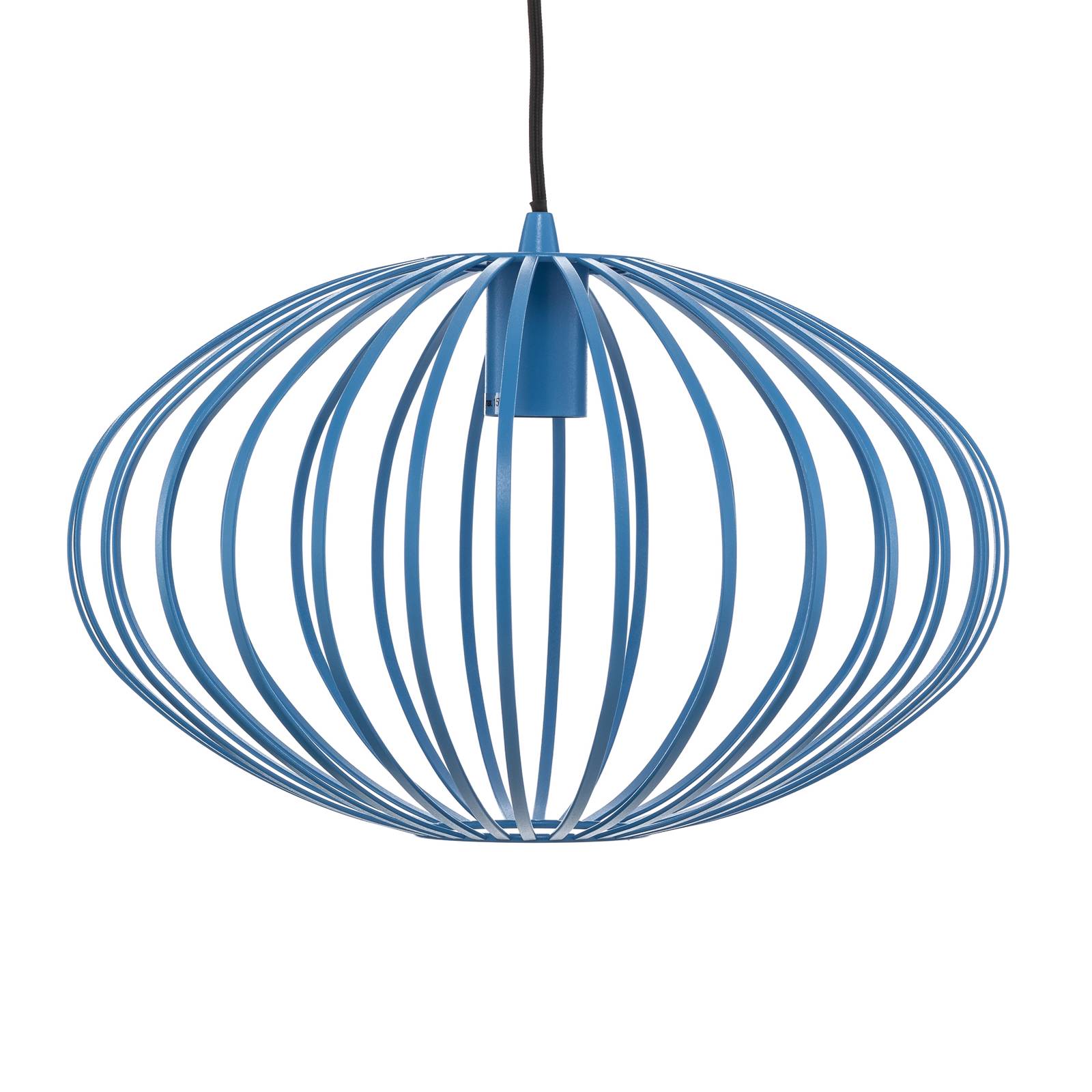 Lampa wisząca Lindby Maivi, niebieska, 40 cm, żelazo, klatka