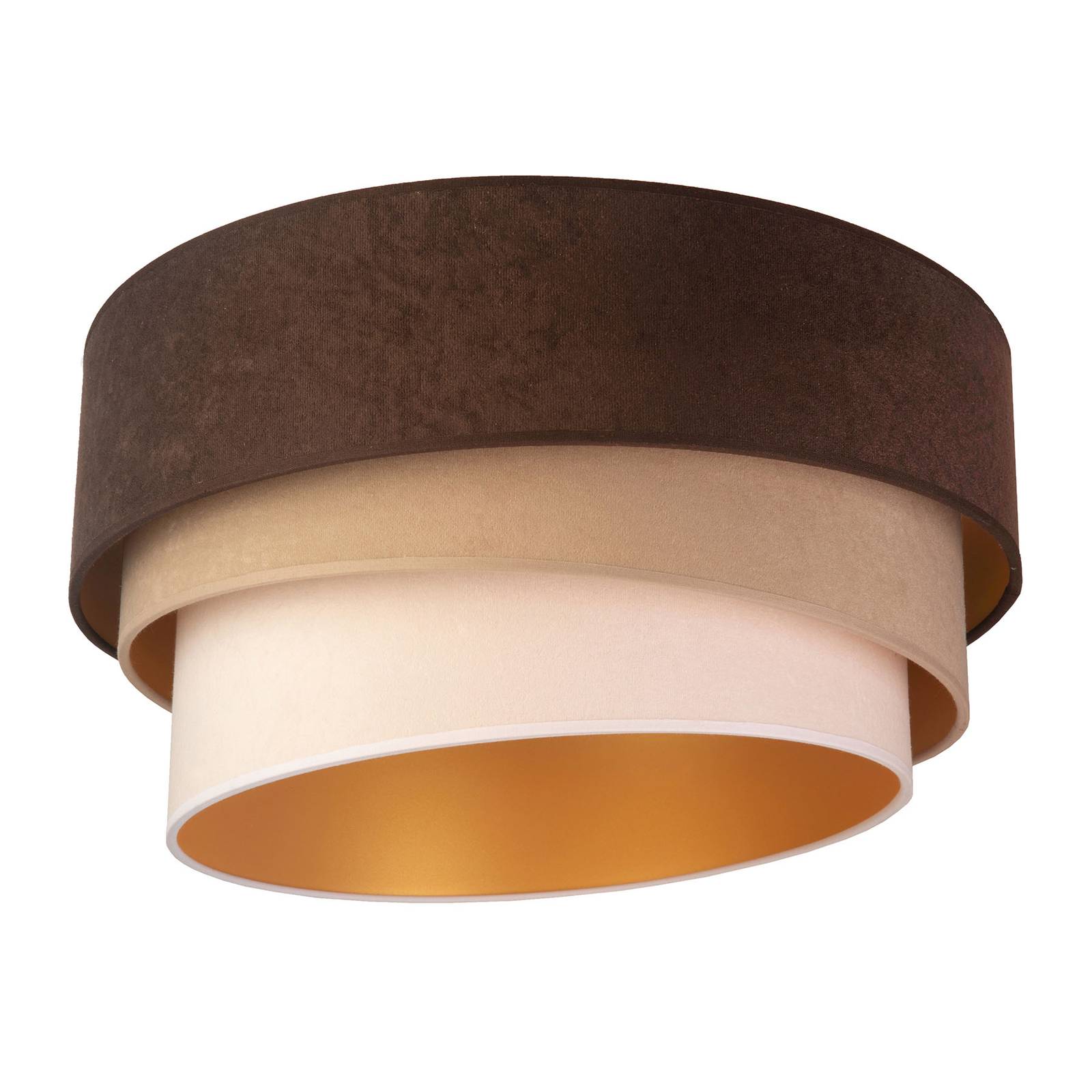 Deckenleuchte Devon, braun/beige/ecru/gold Ø45cm