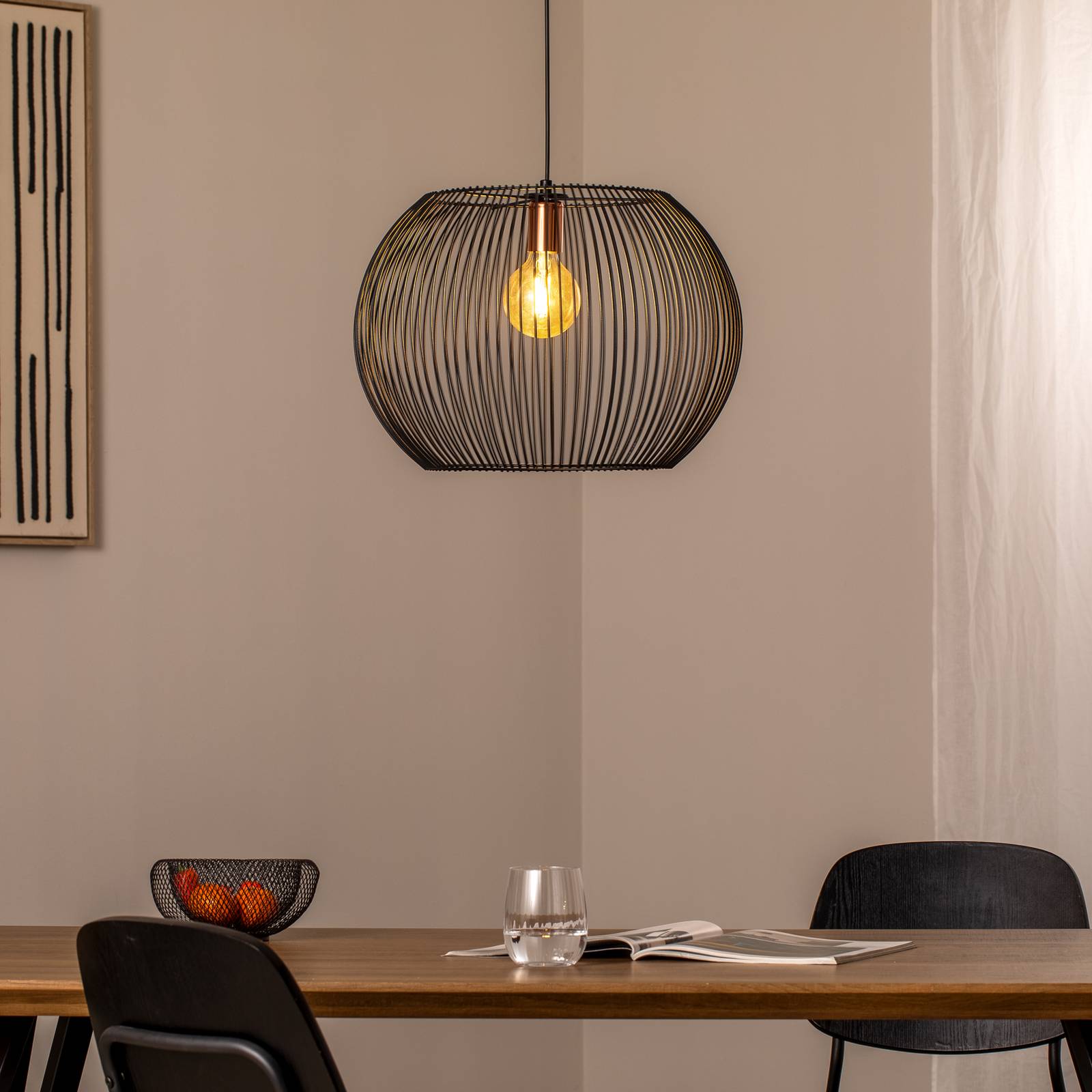 Hängeleuchte Cordano, schwarz, Ø 48 cm, Metall günstig online kaufen