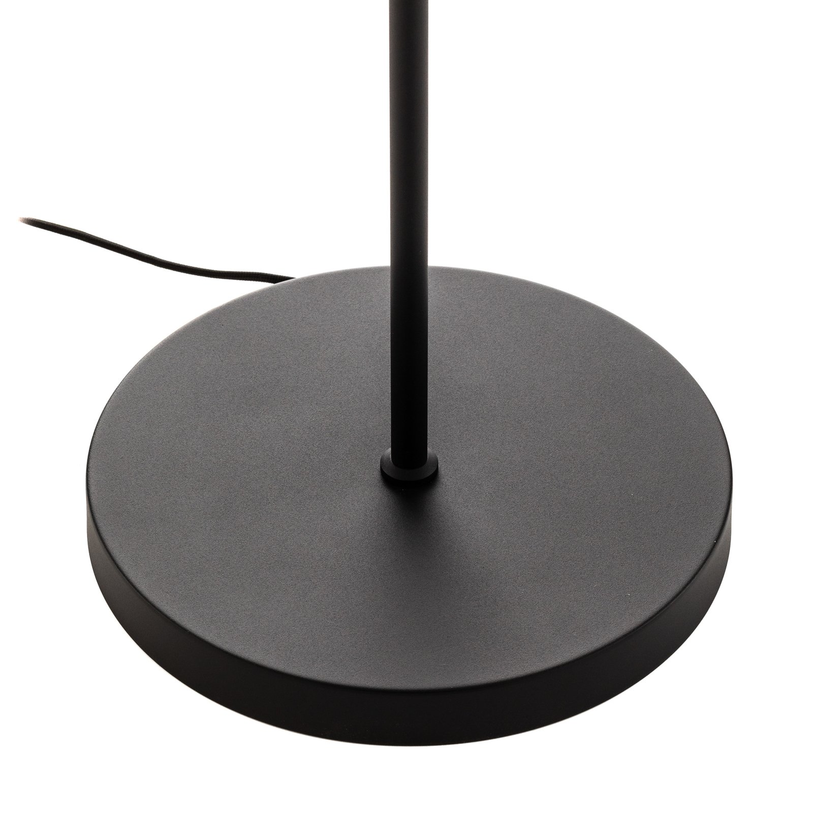 Stojací lampa Lucande Sotiana, 2 skleněné koule, černá