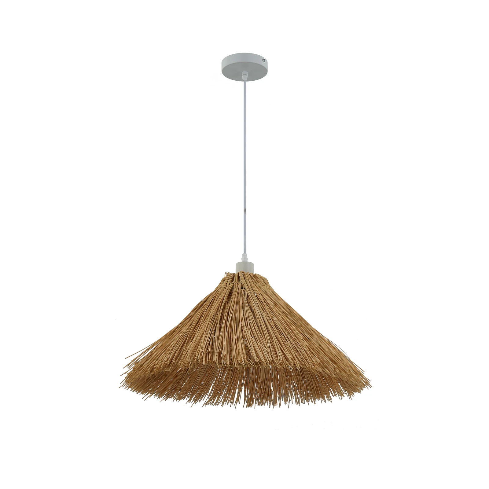 Lámpara colgante Lindby Borys, Ø 55 cm, seagrass, E27
