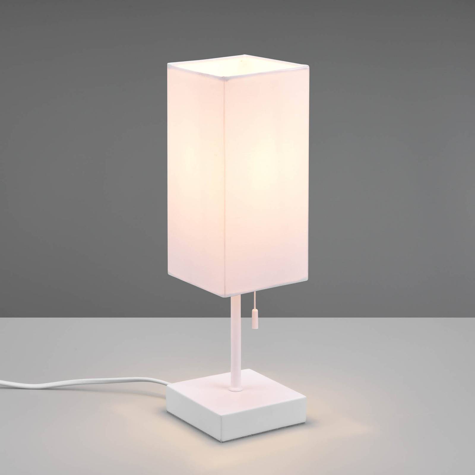 Reality Leuchten Ole bordlampe med USB-port hvid/hvid