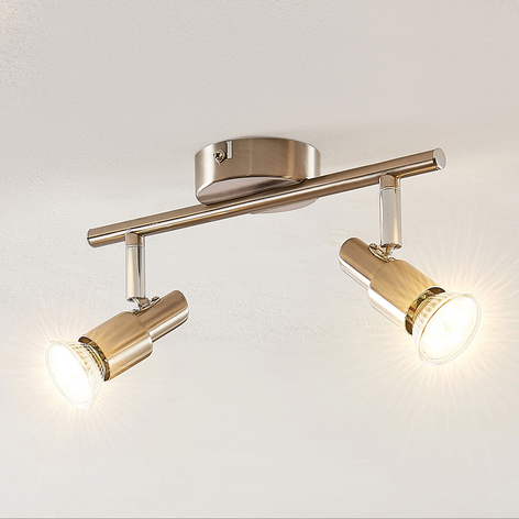 ELC Farida LED-Deckenlampe, nickel, 2-flammig