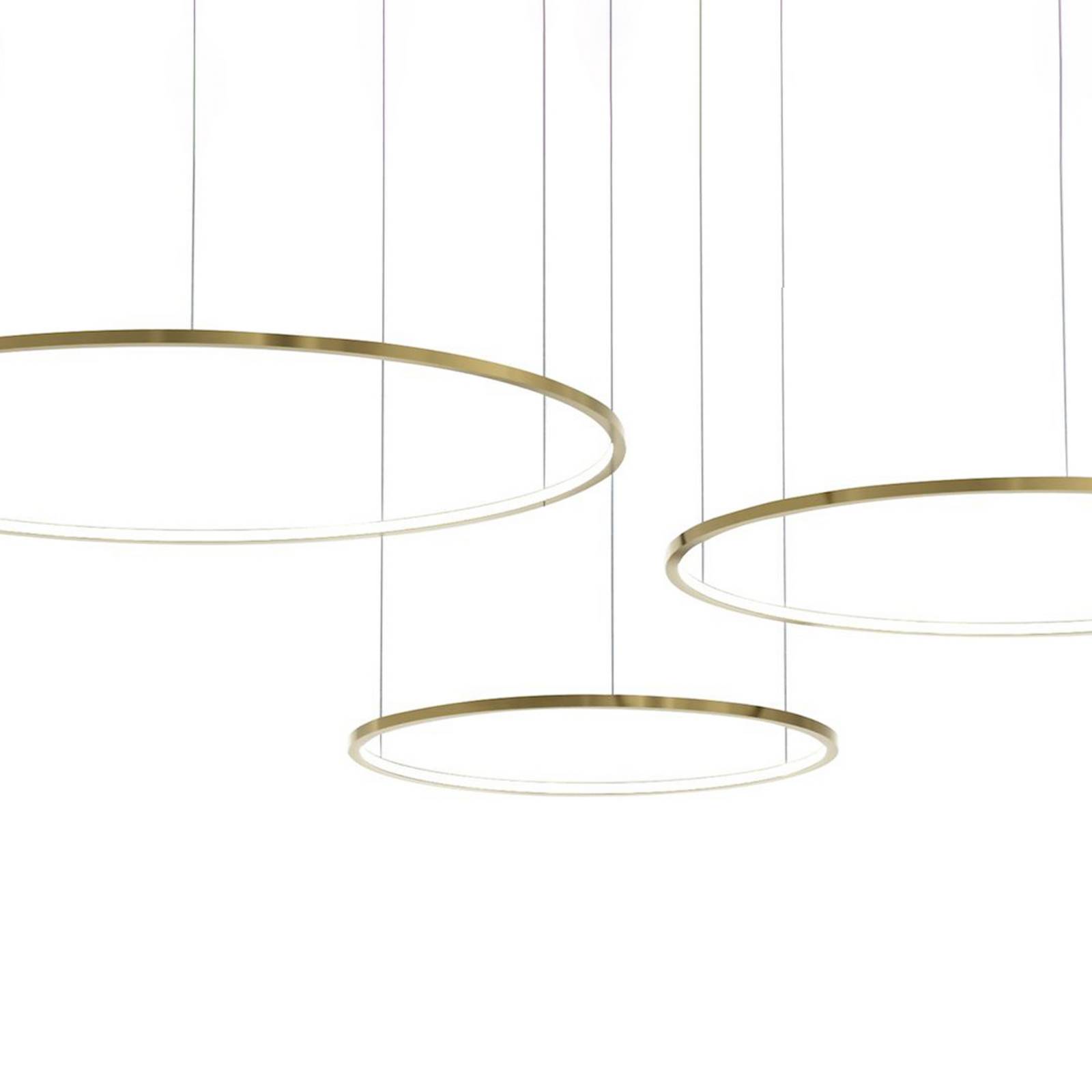 Żyrandol LED Saturno, złoty, 3-punktowy, metal, 4000 K