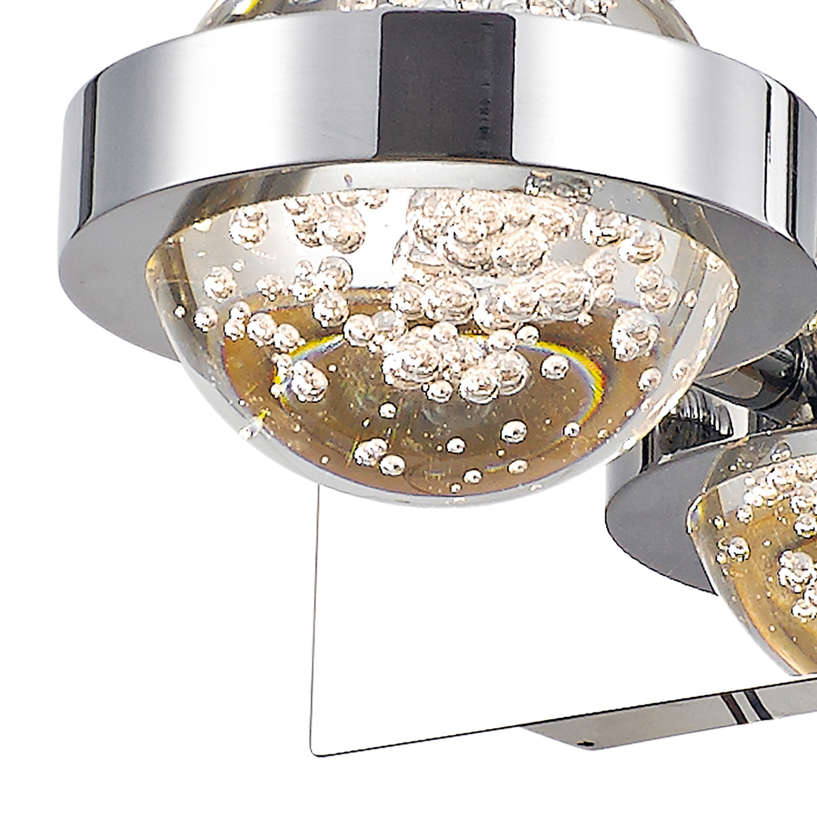 LED wandlamp Livia in chroom met bubbelglas