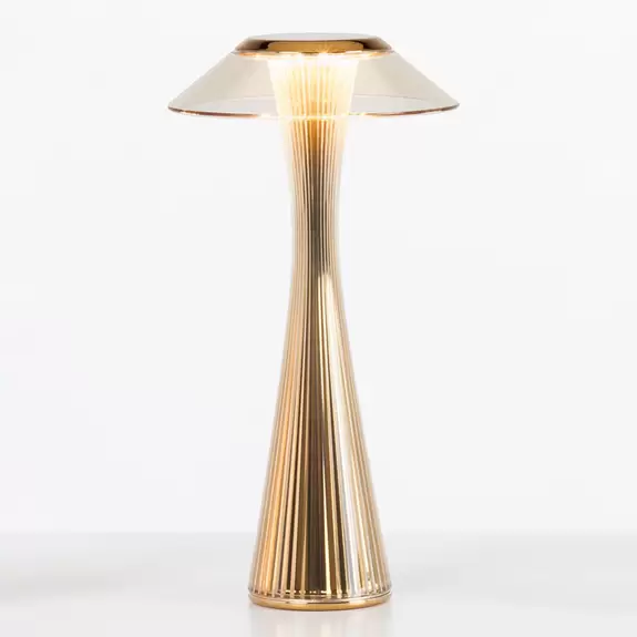 Lampenwelt Kartell Space - LED-Designer-Tischleuchte, gold