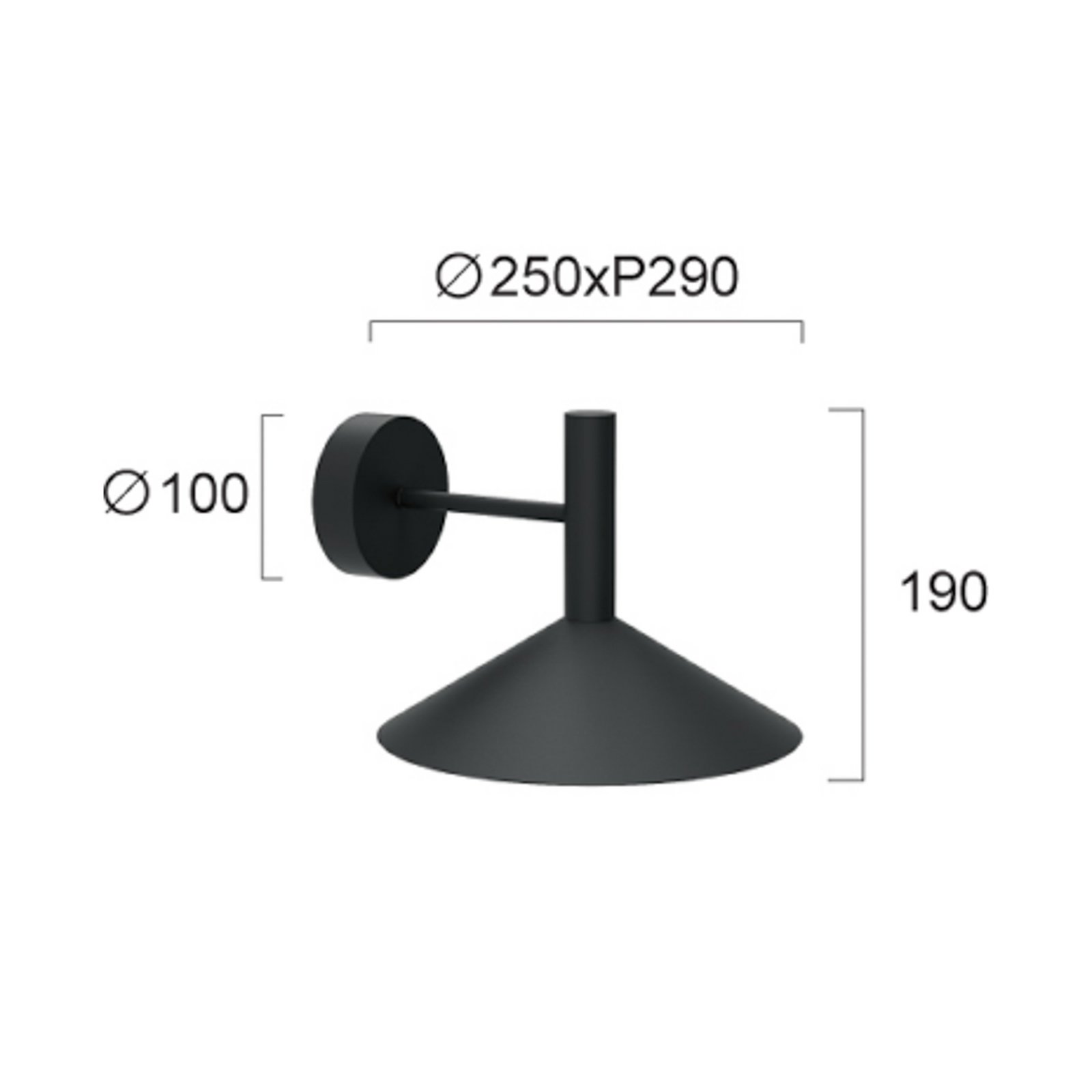 Applique murale LED Marsi, noir, Ø 25 cm, métal