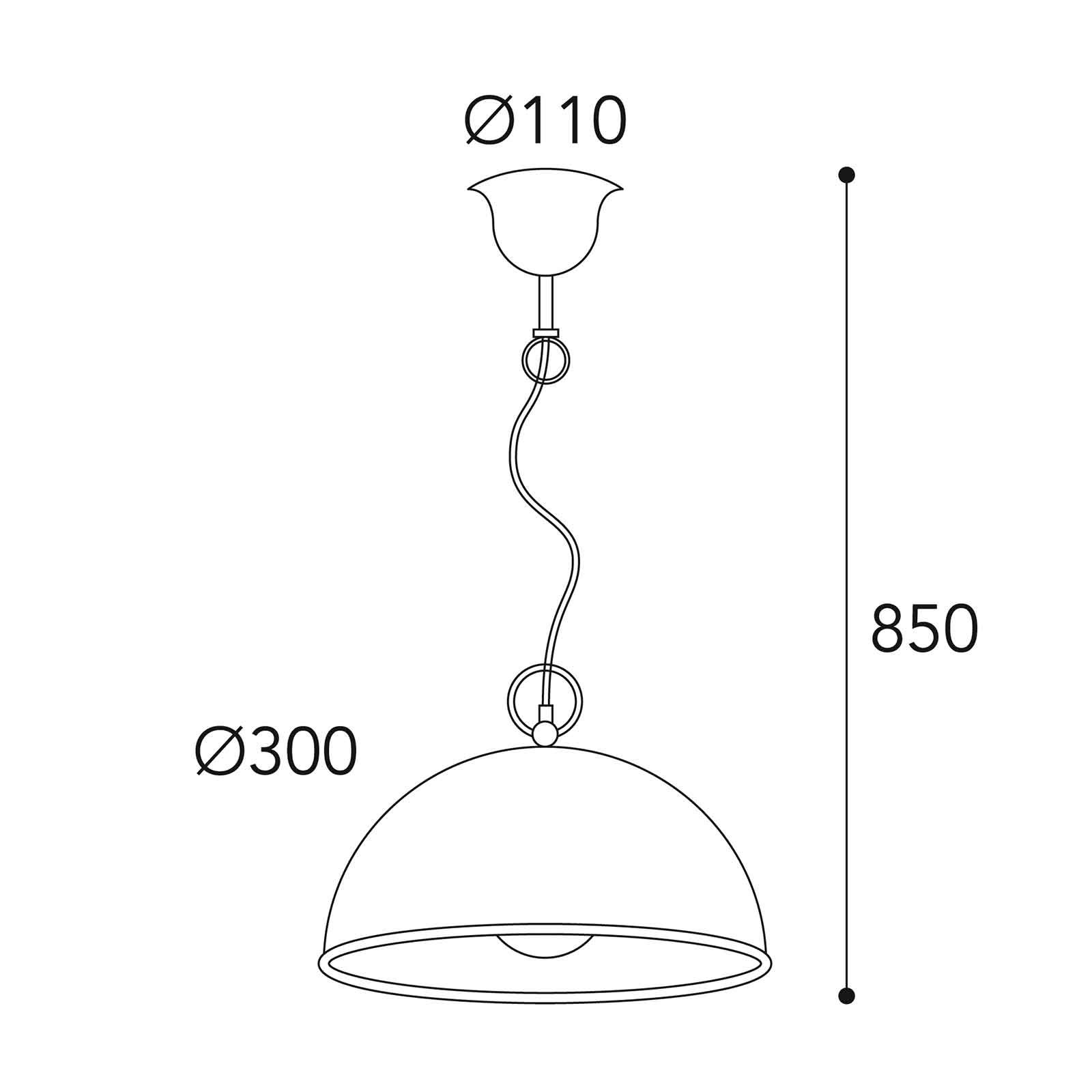 Cirkel hængelampe gylden/antik messing, Ø 30cm