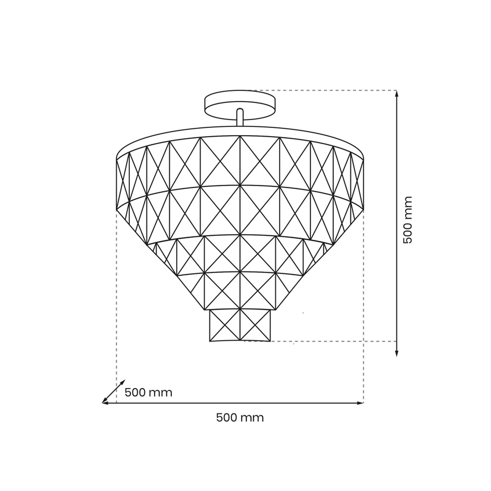 Lampa sufitowa Chelsea metal chrom kolor szkła kryształy Ø 50 cm