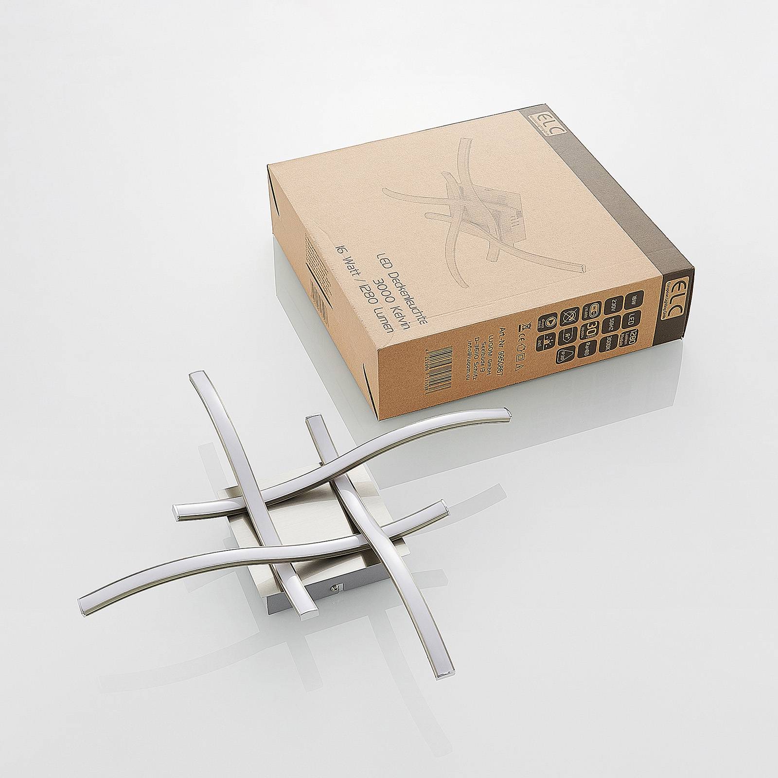 ELC Agostina lampa sufitowa LED, nikiel
