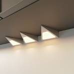 Prios Odia-LED-kaapinalusvalo, teräs, 3-lamppuinen