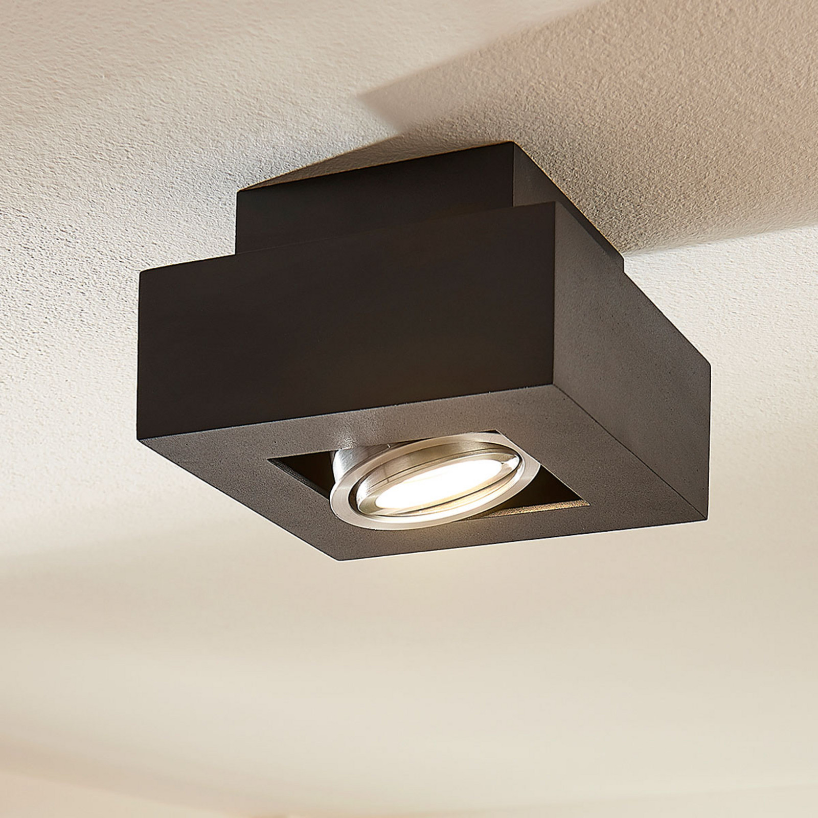 Spot Arcchio Vince 14 x 14 cm negru metal GU10 - Hol - Modern - Aluminiu