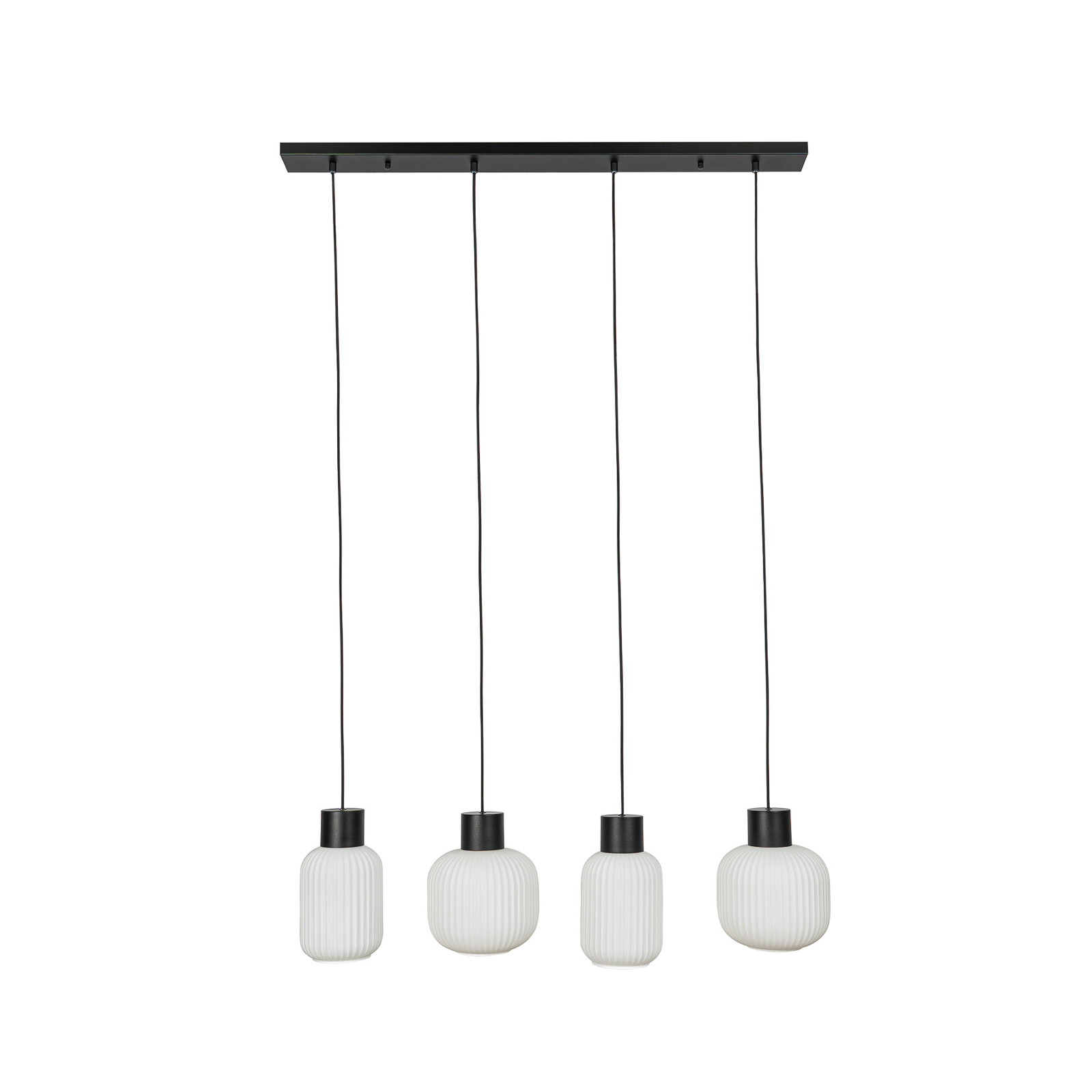 Lucande Lomeris hanging light, 4-bulb, white