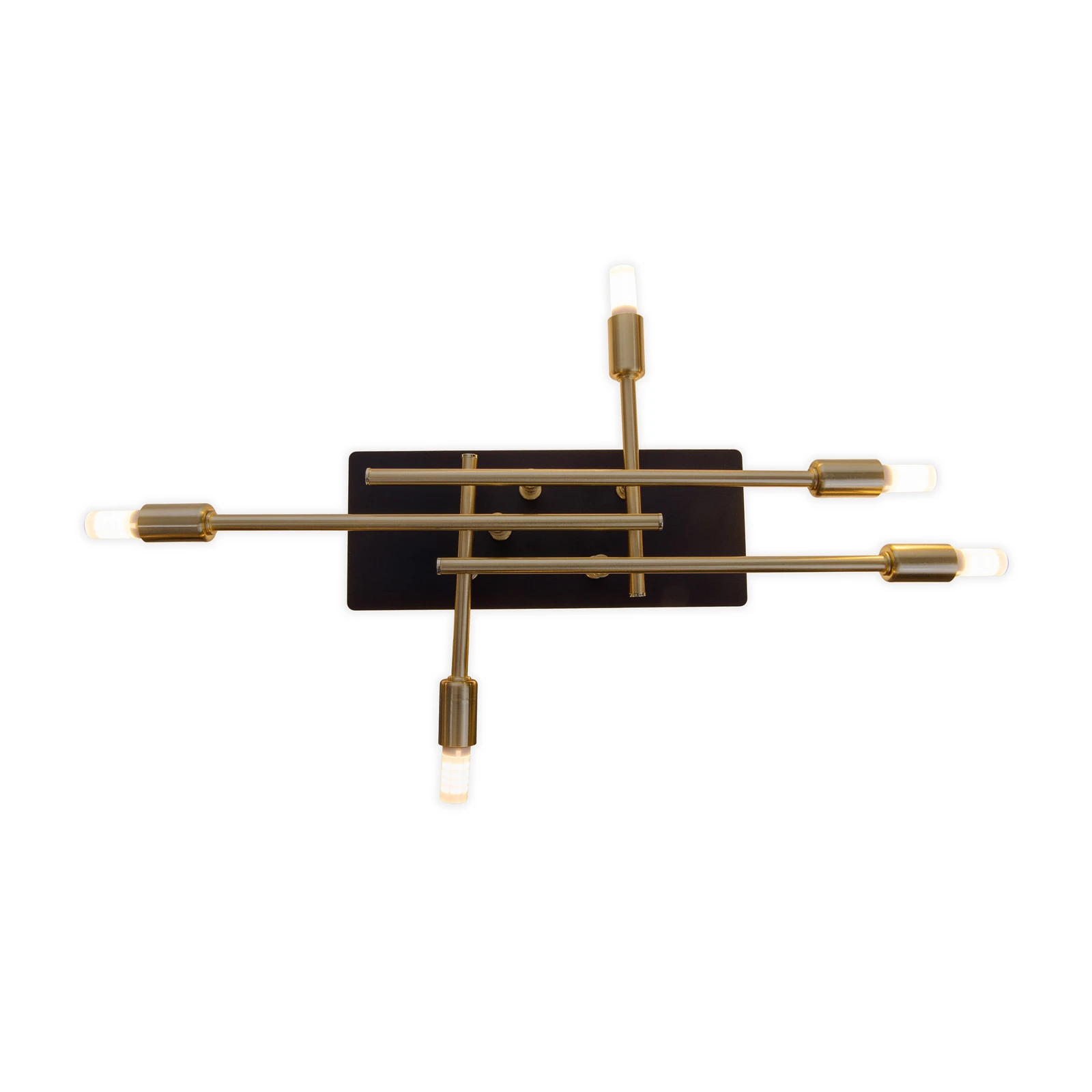 Plafondlamp Ancona 5-lamps, messing/zwart