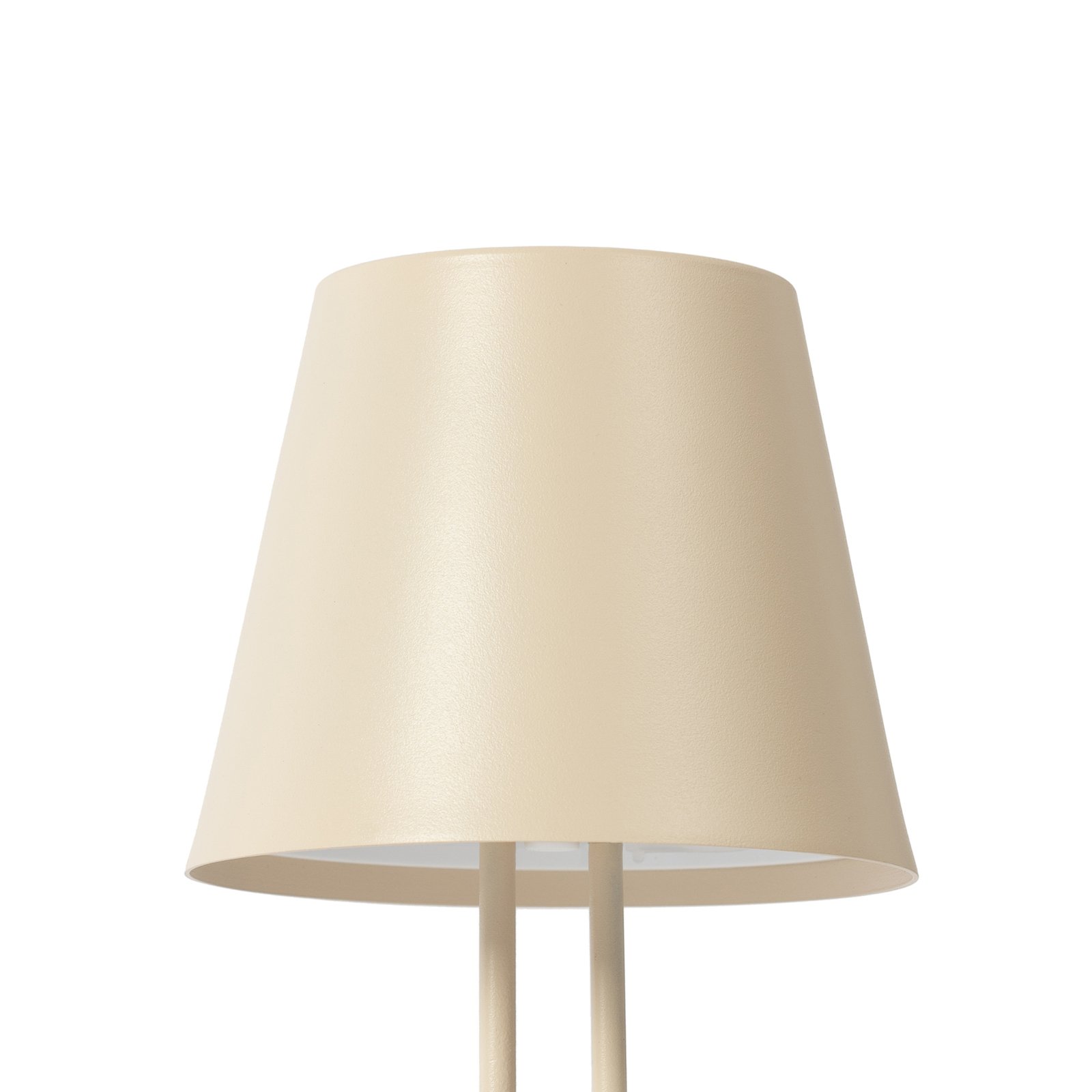Lindby LED uppladdningsbar bordslampa Janea, tvåbent, beige, metall