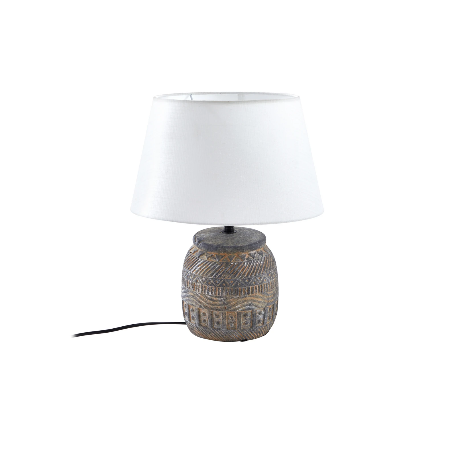 Lindby bordlampe Aelith, Ø 30 cm, grå, keramik, E27