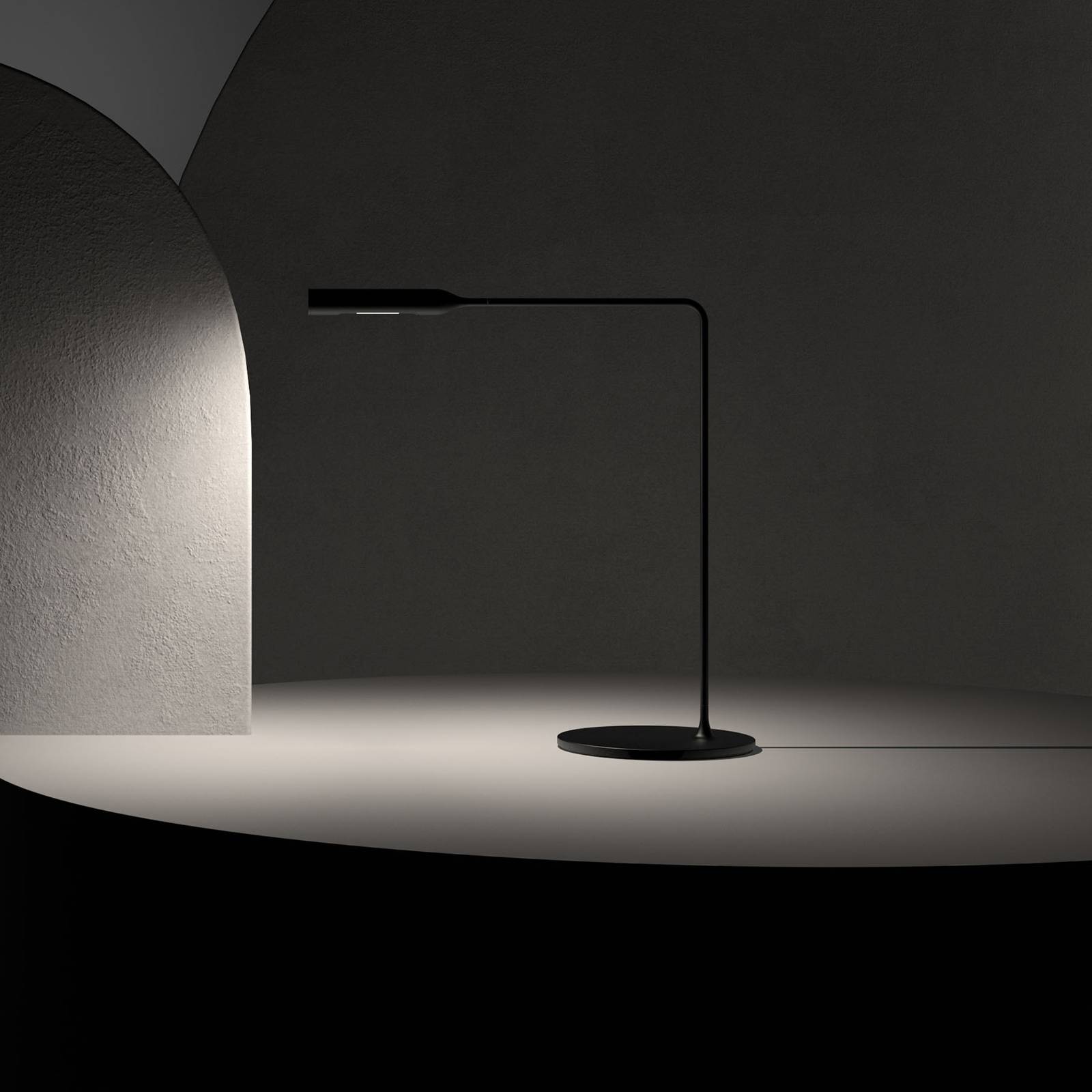 Lumina Flo -LED-pöytälamppu 3 000 K musta