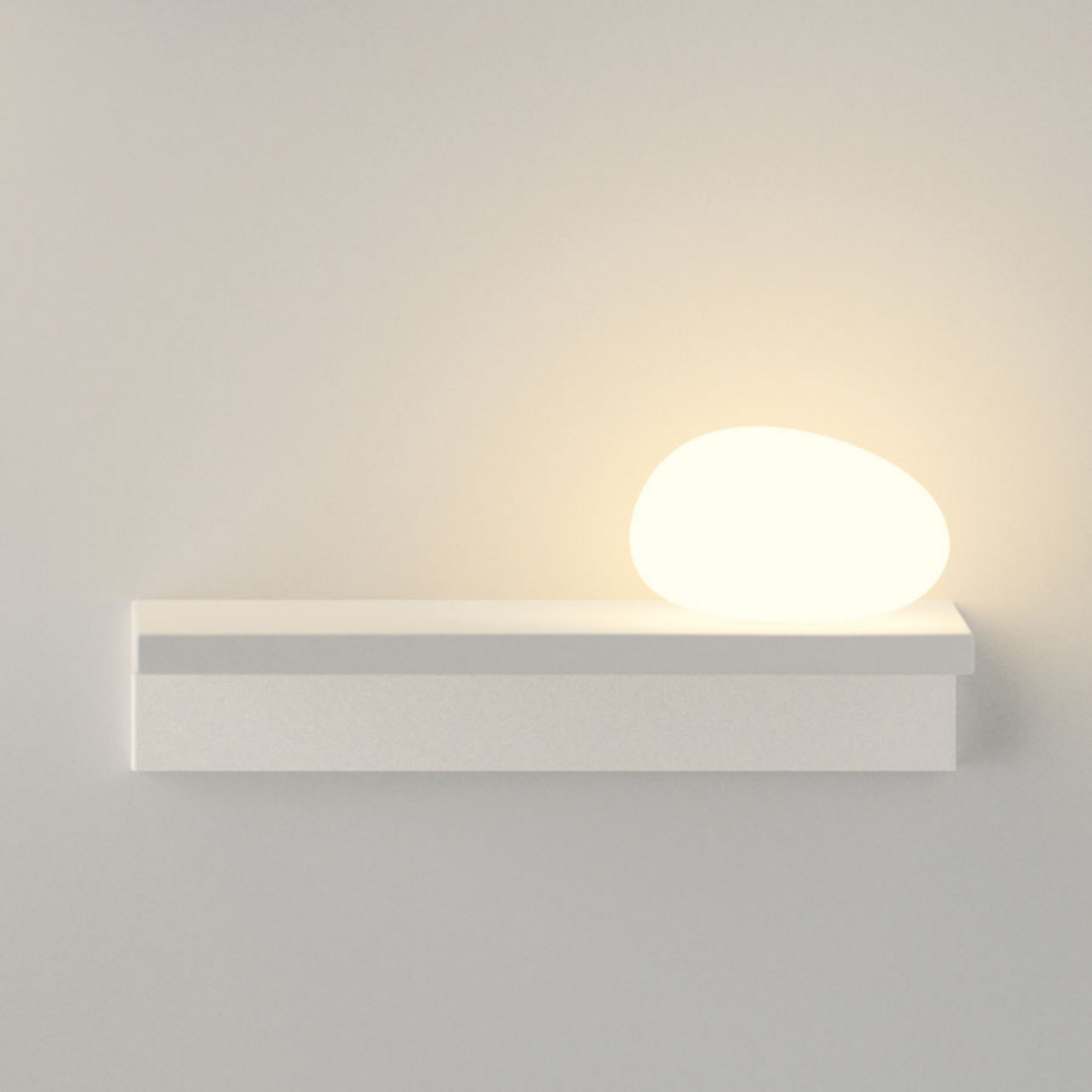 Vibia LED-Wandleuchte Suite, Stein rechts, weiß, 14 cm