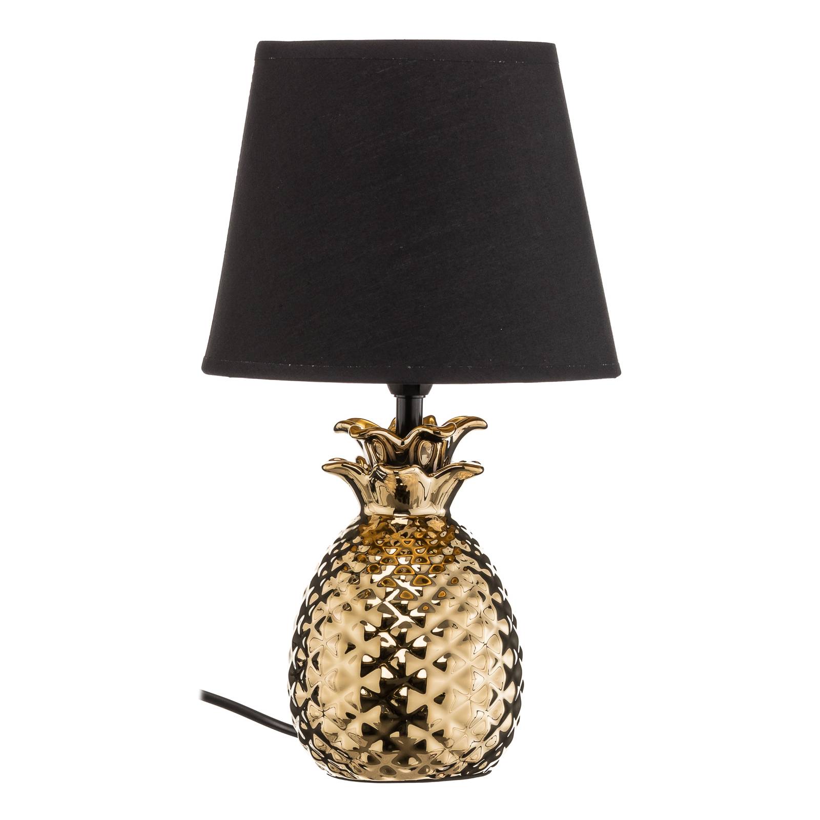 Előkelő kerámia lámpa Pineapple arany-fekete
