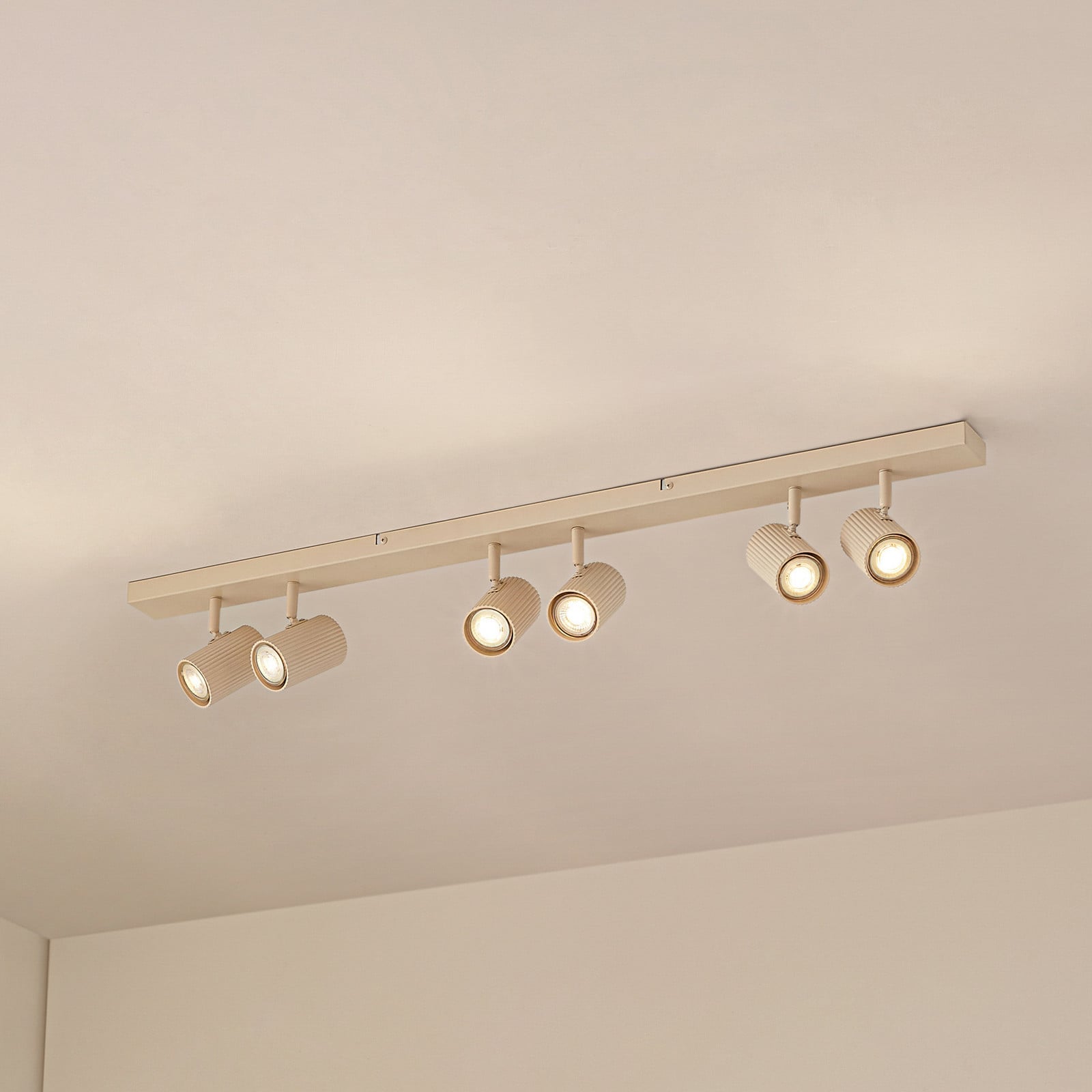 Kardis loftspot, beige, 6 lyskilder, metal, GU10 Lindby - Entré - Moderne - Aluminium - Med flere lyskilder